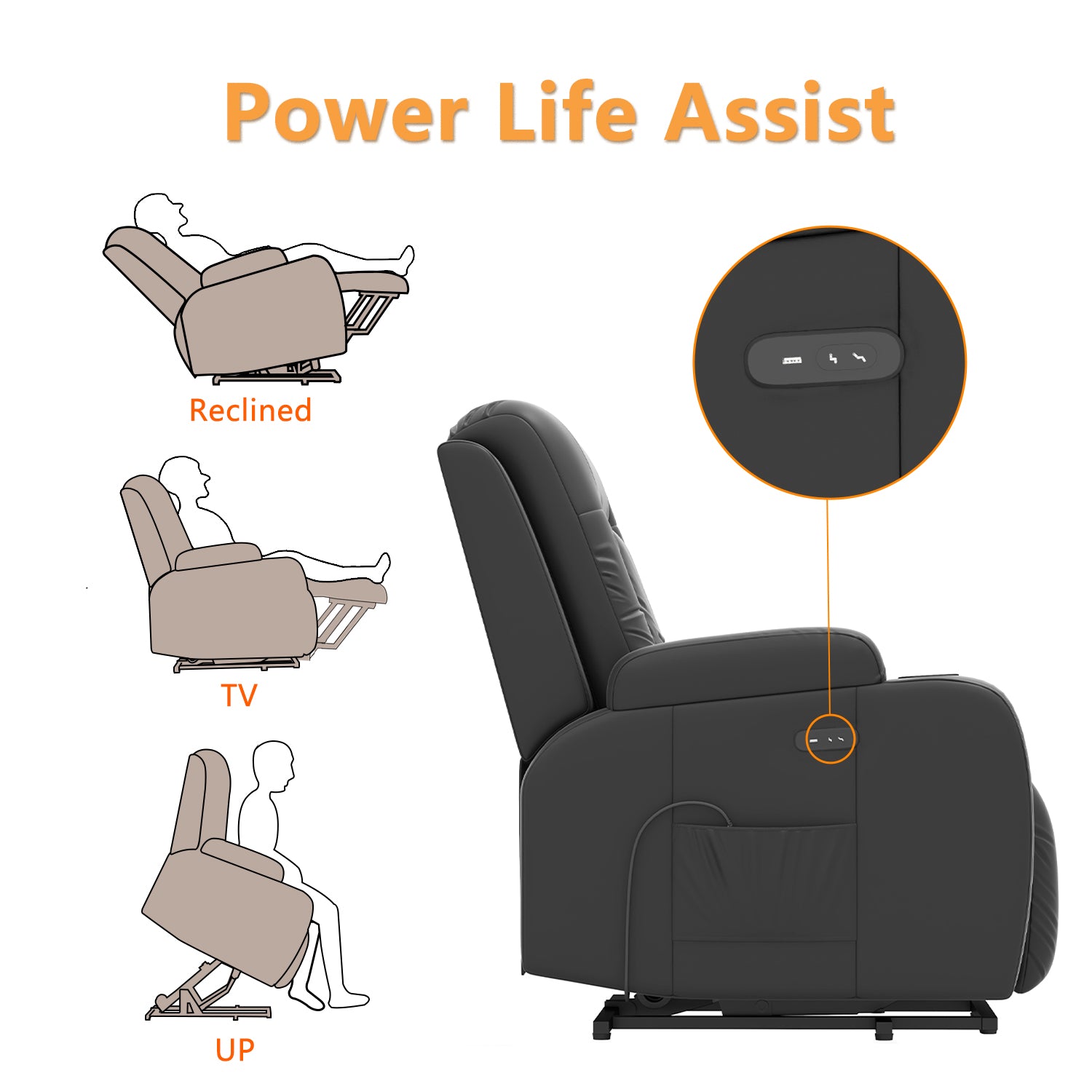 homall-recliner-aufstehsessel-kunstleder-schwarz-massage image 7