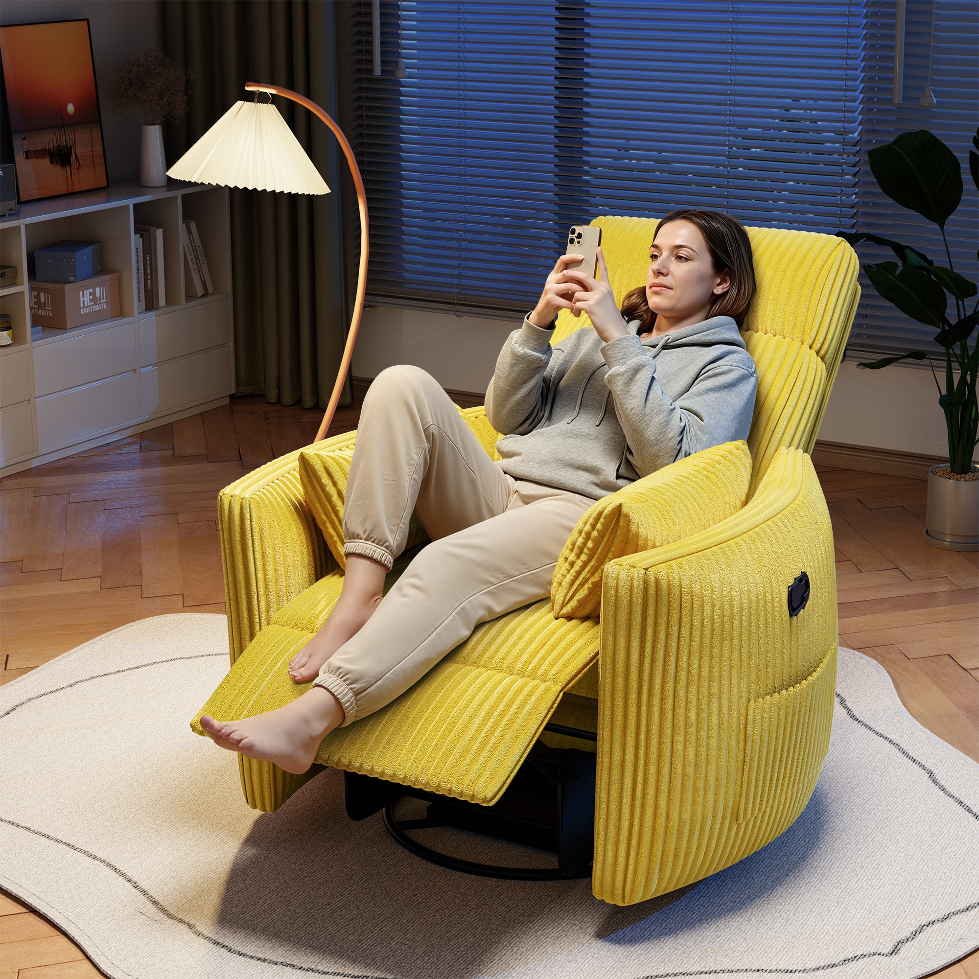 homall-recliner-relaxsessel-drehbar-dunkelgrau-mit-massage image 1