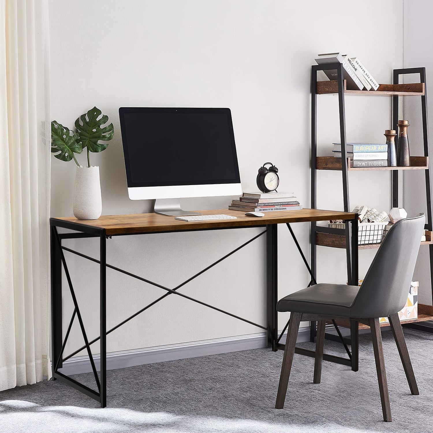 homall-office-desk-klappbarer-schreibtisch-100-cm-braun image 3