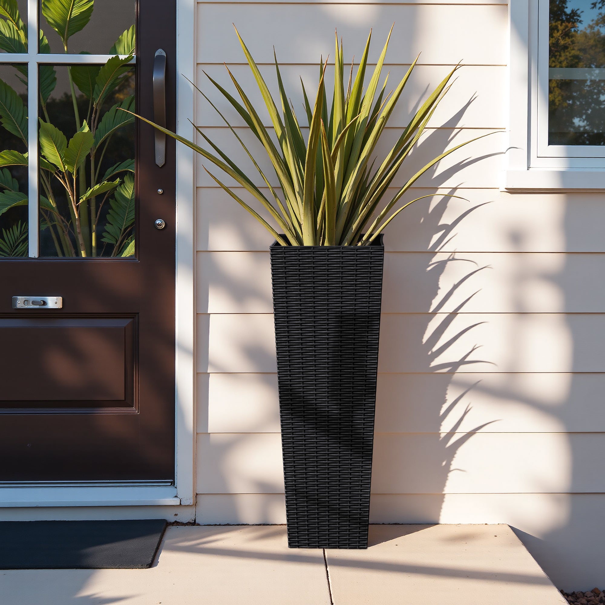 homall-patio-furniture-blumentopf-2er-set-schwarz-l-rattan image 2