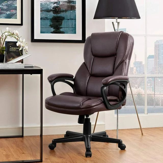 homall-office-leather-chair-b-rostuhl-schwarz-kunstleder-hochlehner image 8