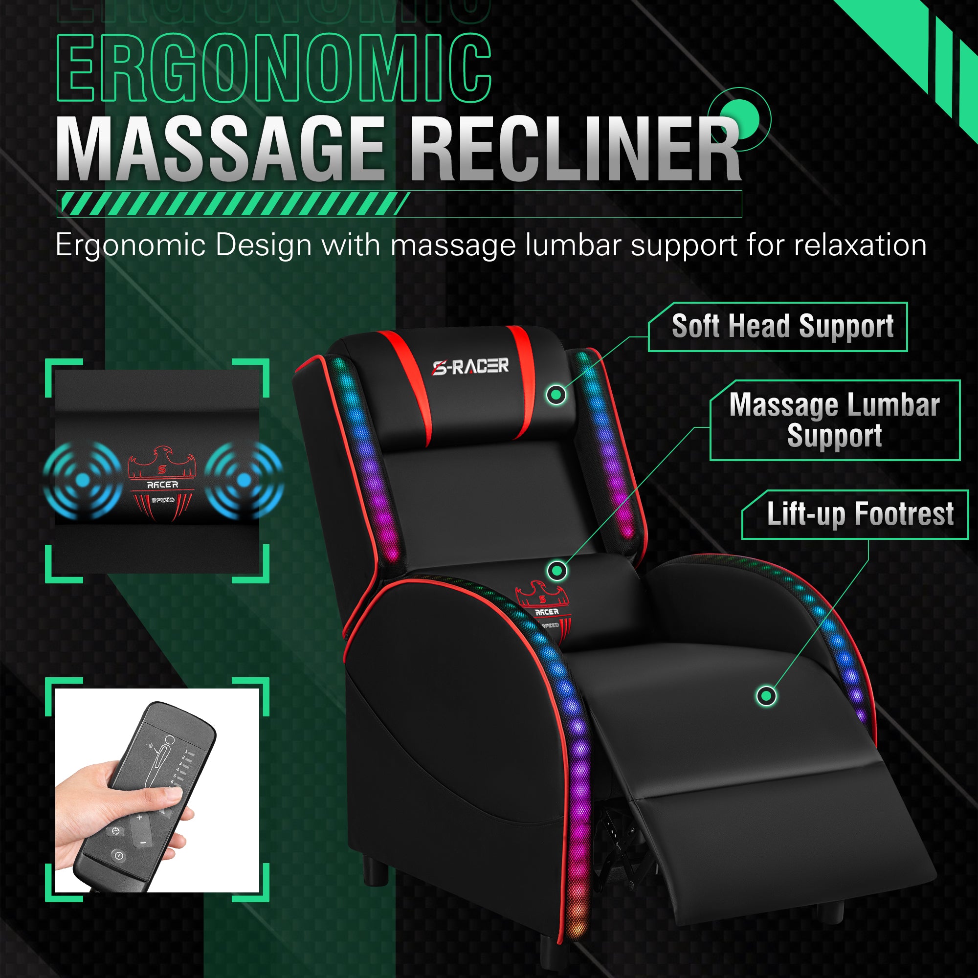 homall-gaming-recliner-gaming-sessel-grau-mit-led-massage image 5