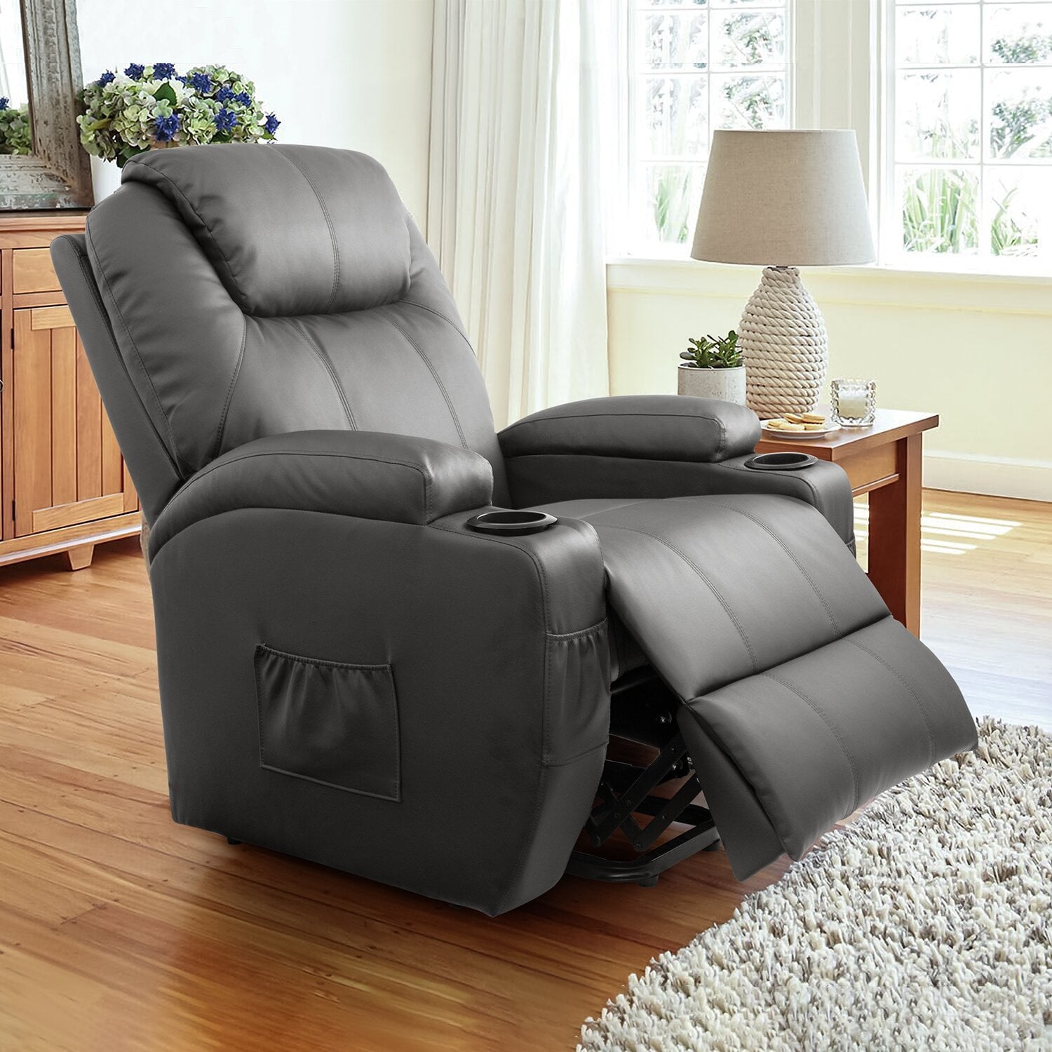 homall-recliner-chair-massagesessel-kunstleder-schwarz image 5