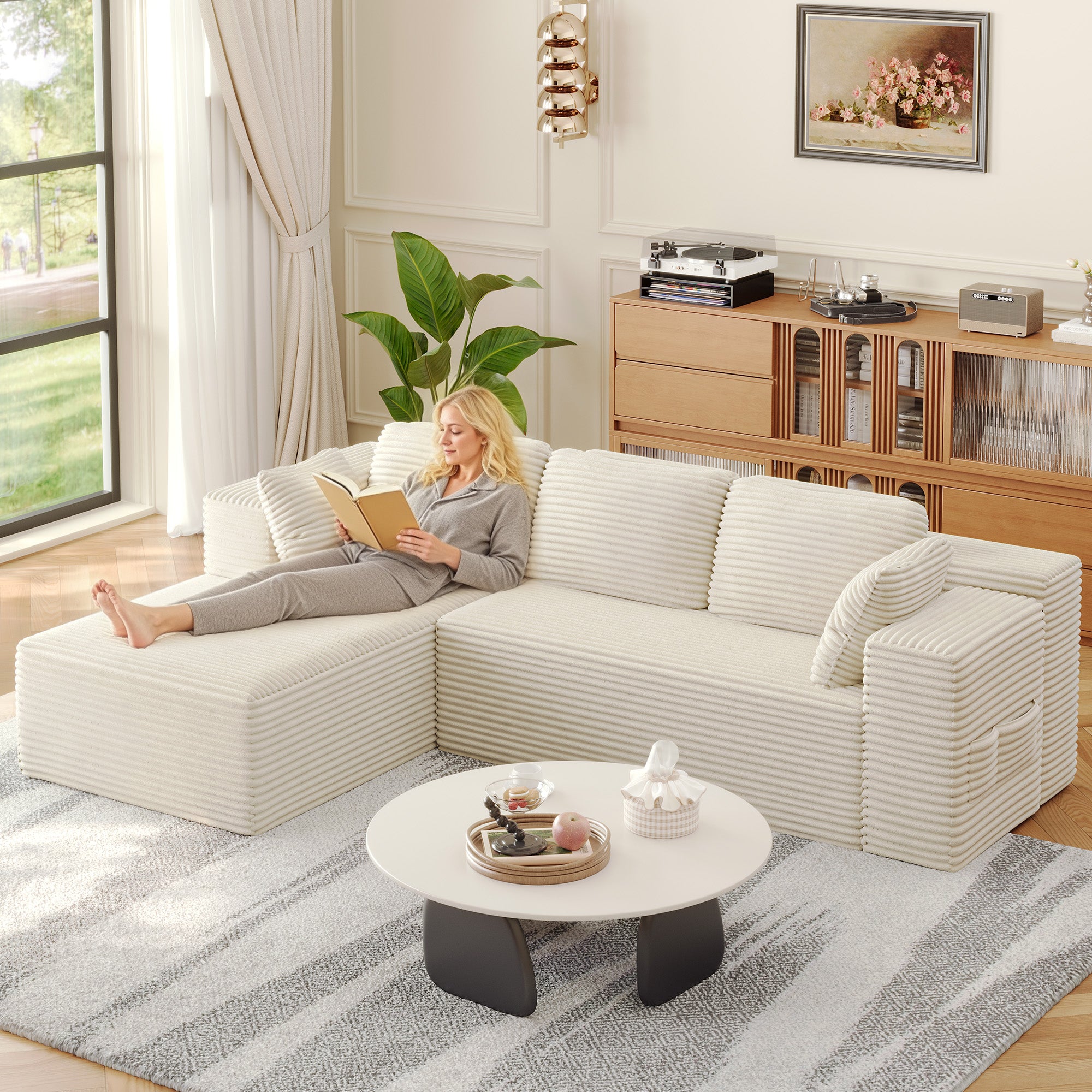 bealife-ar35-ecksofa-cord-wei-4-sitzer-recamiere image 7