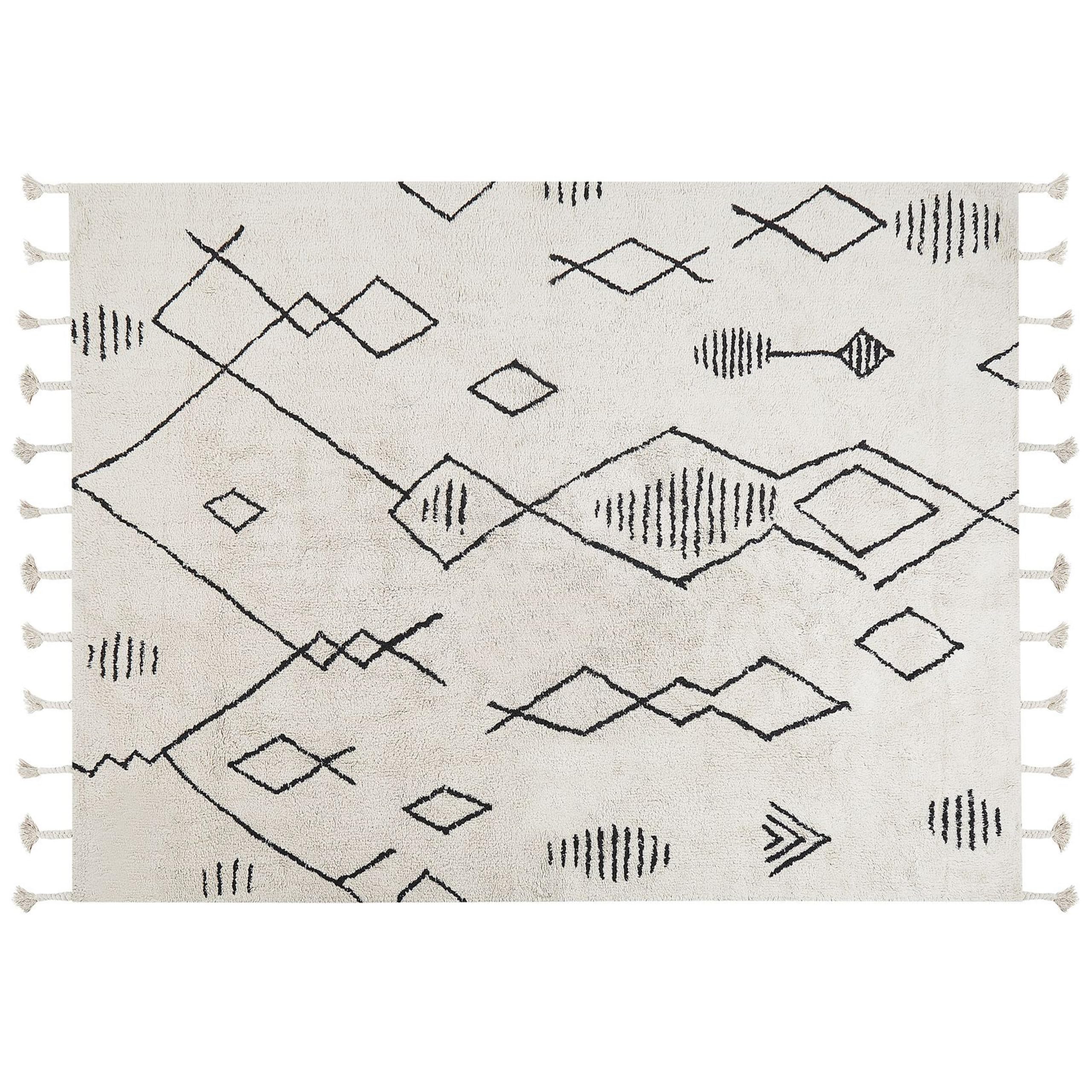 beliani-kebir-teppich-80x150-wei-schwarz-boho-baumwolle image 6