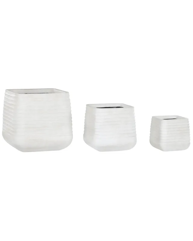beliani-parikia-blumentopf-3er-set-wei-quadratisch image 1