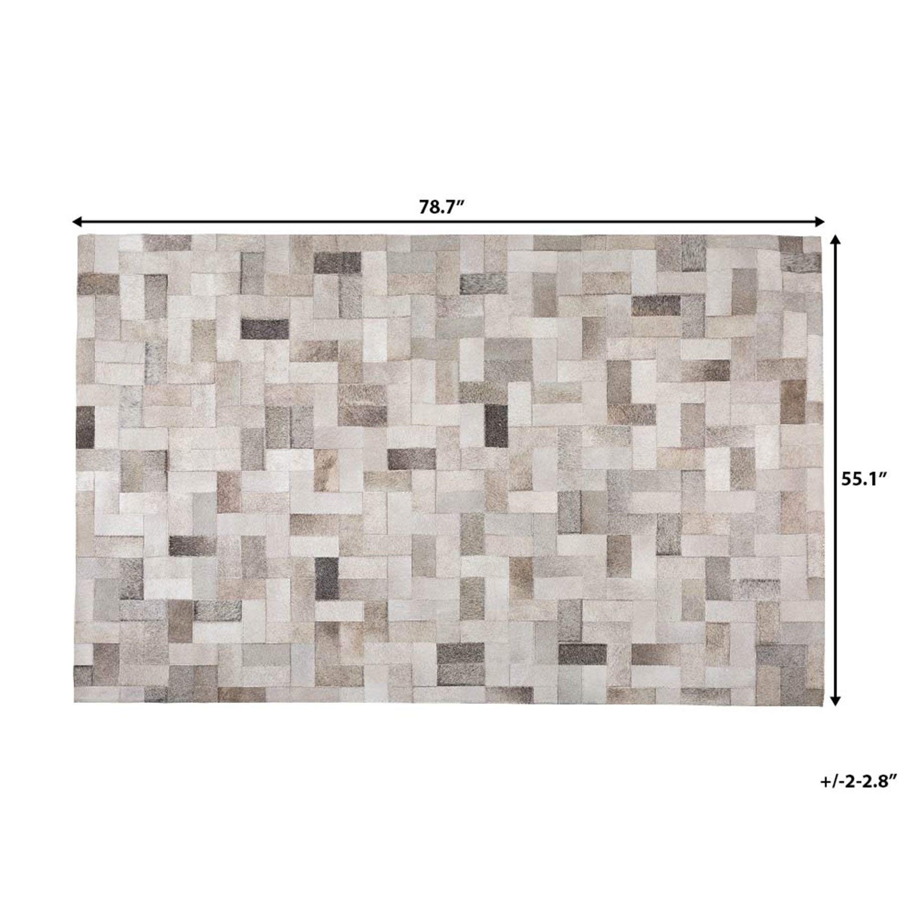 beliani-korfez-echtleder-teppich-140x200-cm-grau-beige image 8