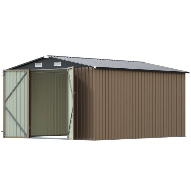 homall-metal-shed-ger-tehaus-10x12-ft-metall-braun image 1