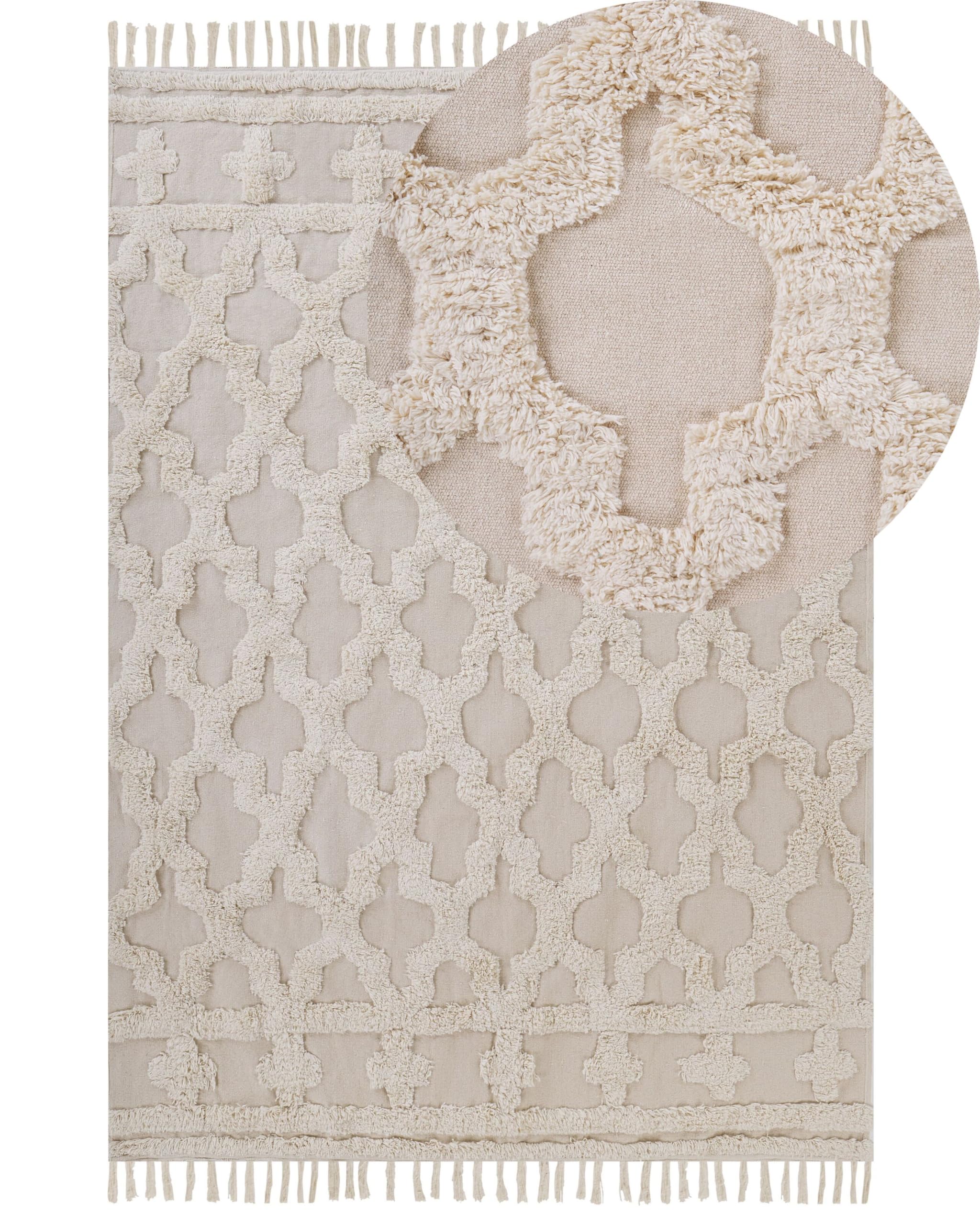 beliani-suluova-baumwoll-teppich-beige-160x230-cm image 1
