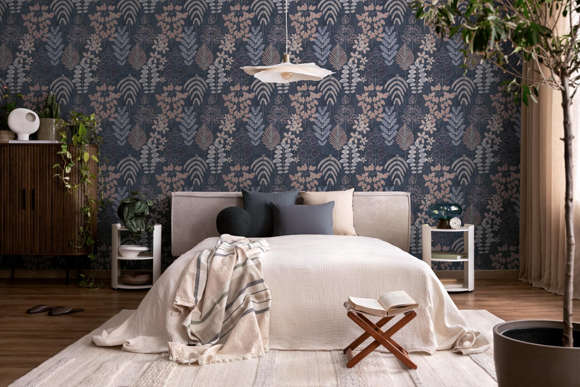 a-s-cr-ation-bl-tter-vliestapete-blau-creme-10-05x0-53m-natur-look image 7