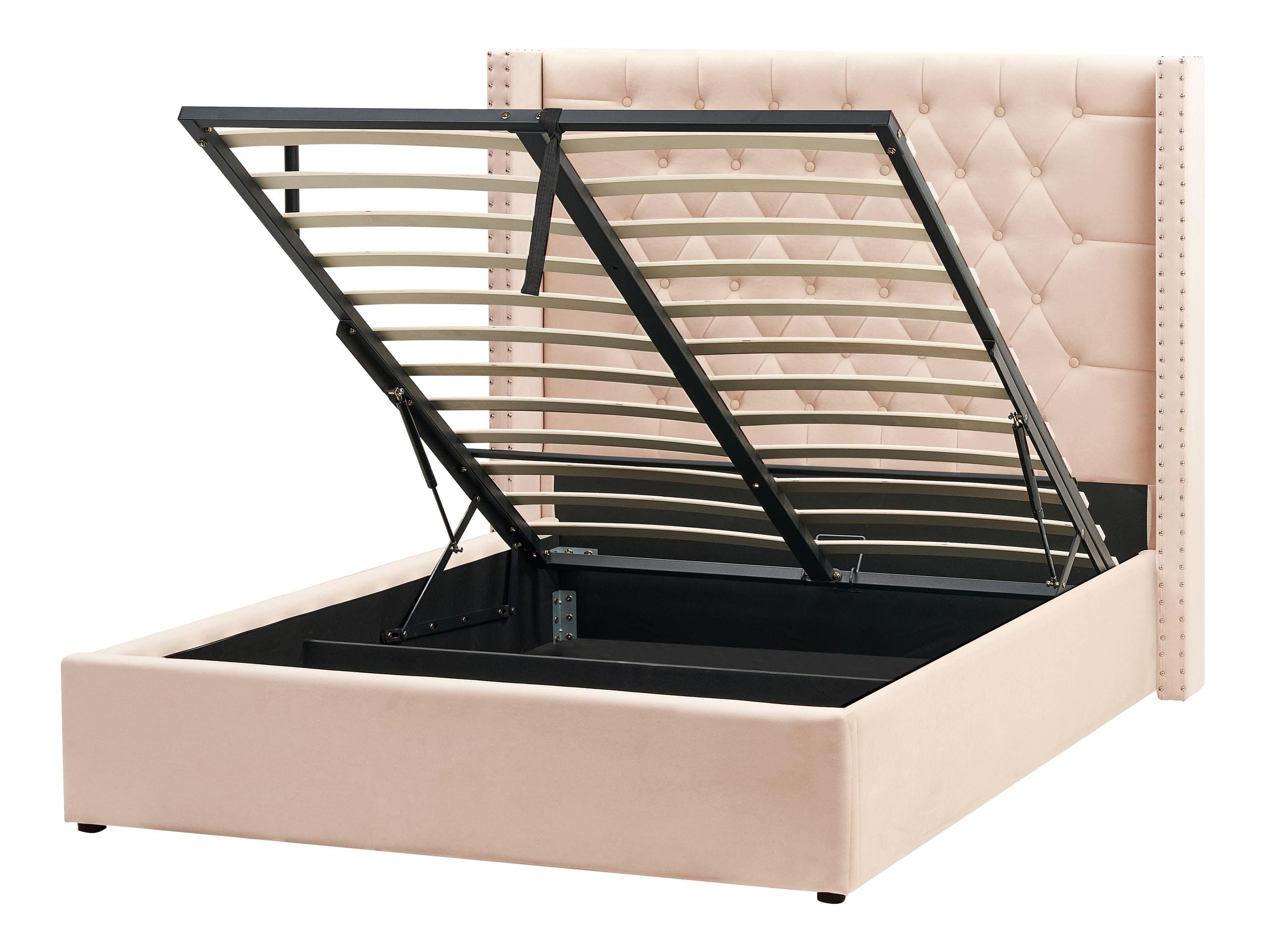 beliani-lubbon-polsterbett-140x200-beige-samt-mit-bettkasten image 1