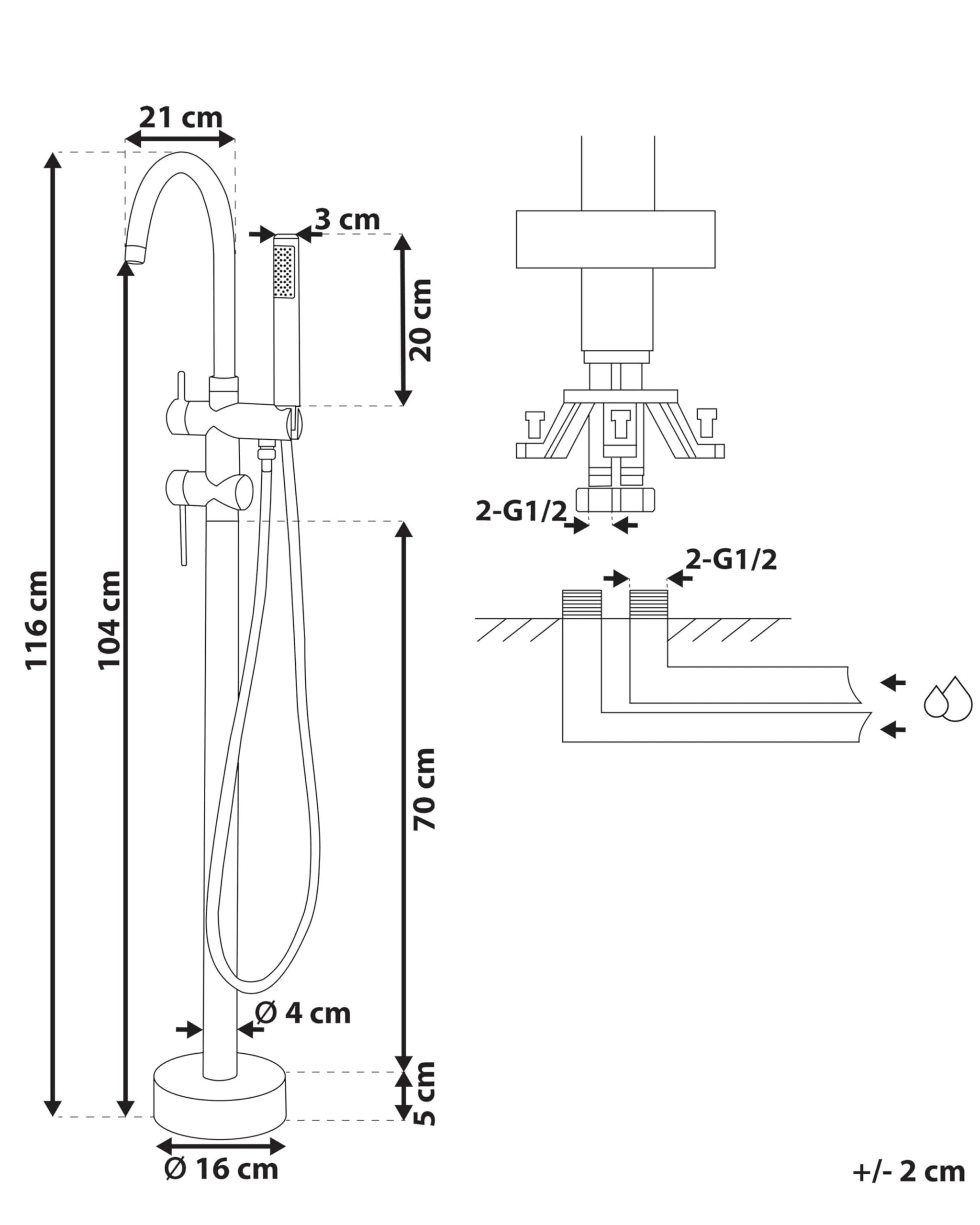 beliani-tugela-badewannenarmatur-freistehend-wei-silber image 3