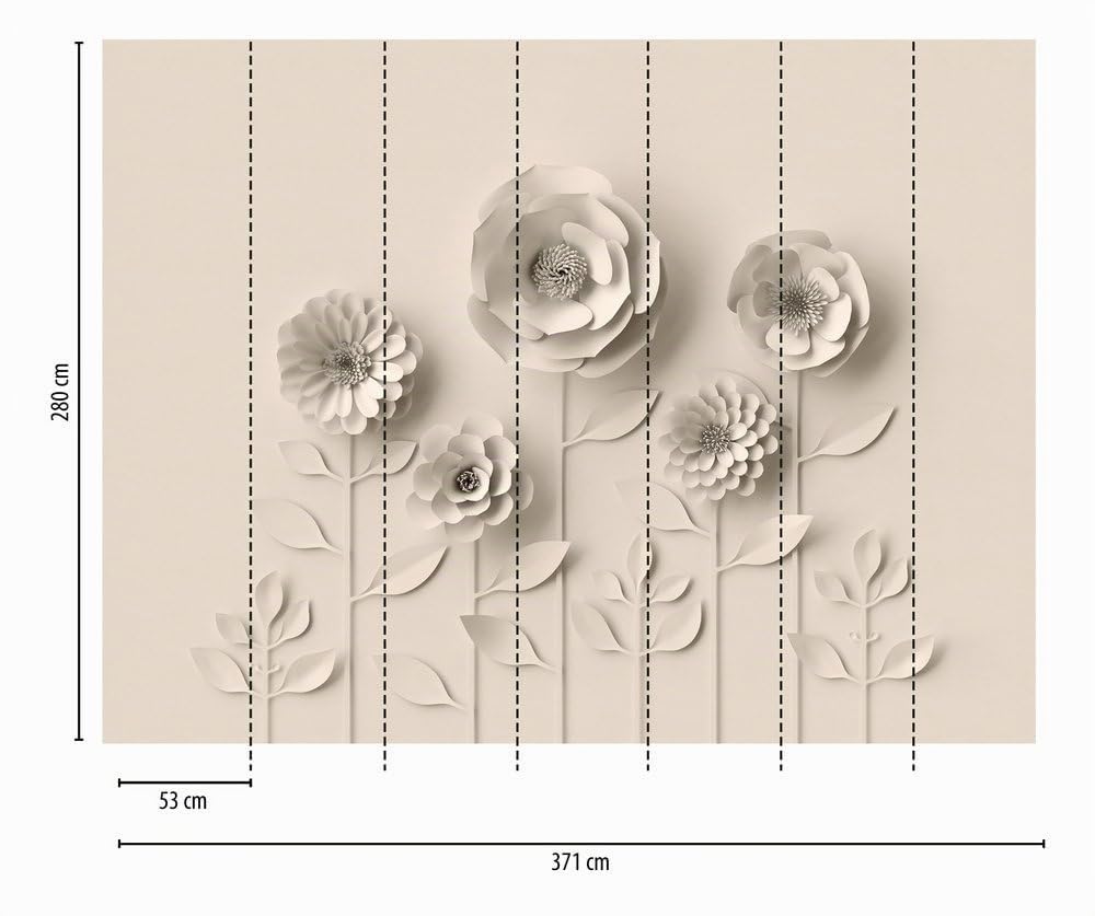 a-s-cr-ation-the-wall-382931-fototapete-blumen-beige-3d image 2