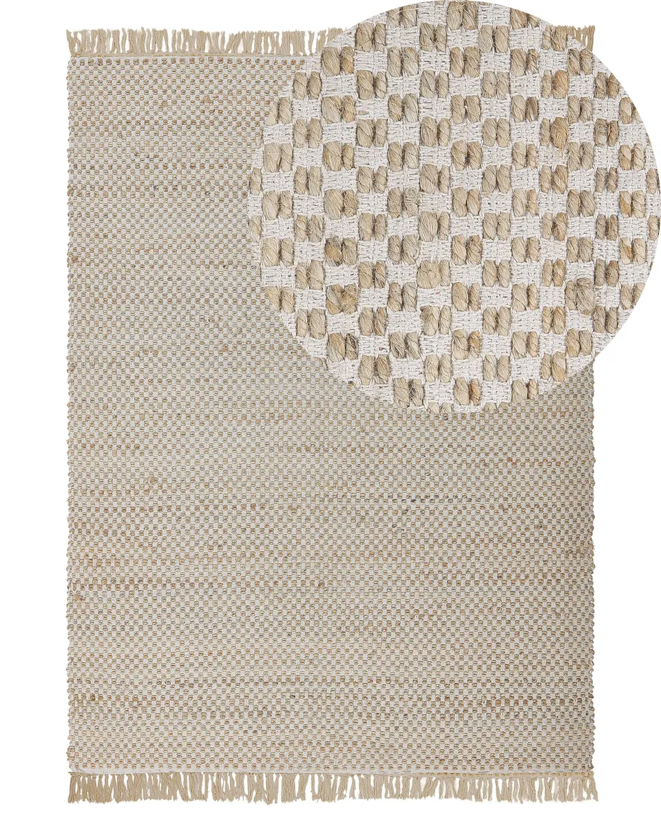 beliani-zerdali-teppich-140x200-beige-jute-fransen image 1