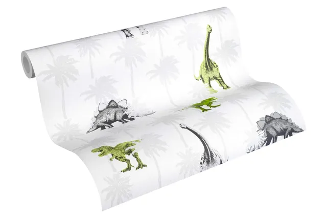 a-s-cr-ation-little-stars-35835-2-vliestapete-dino-grau image 1
