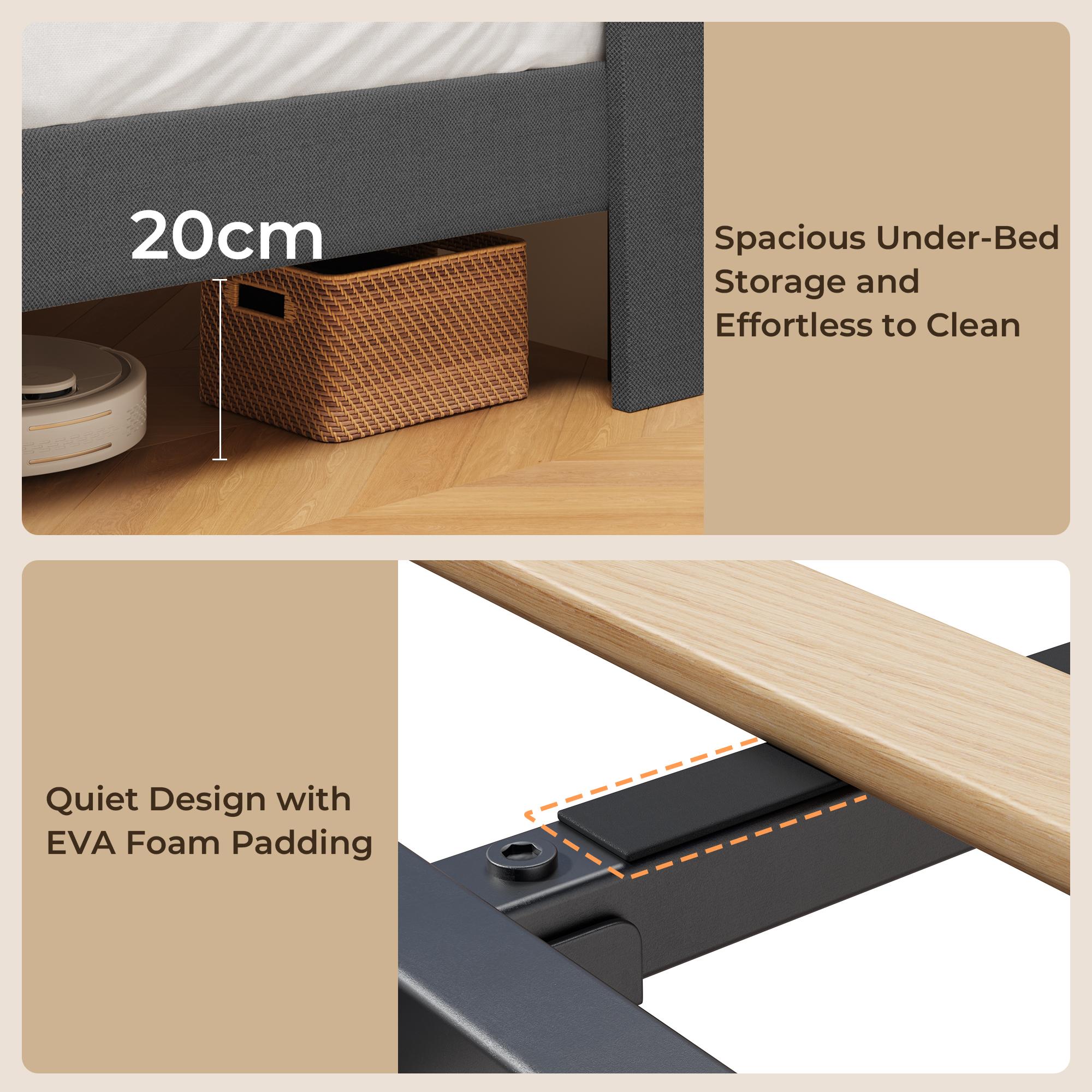 bealife-bf45-doppelbett-120x200-dunkelgrau-mit-lattenrost image 4