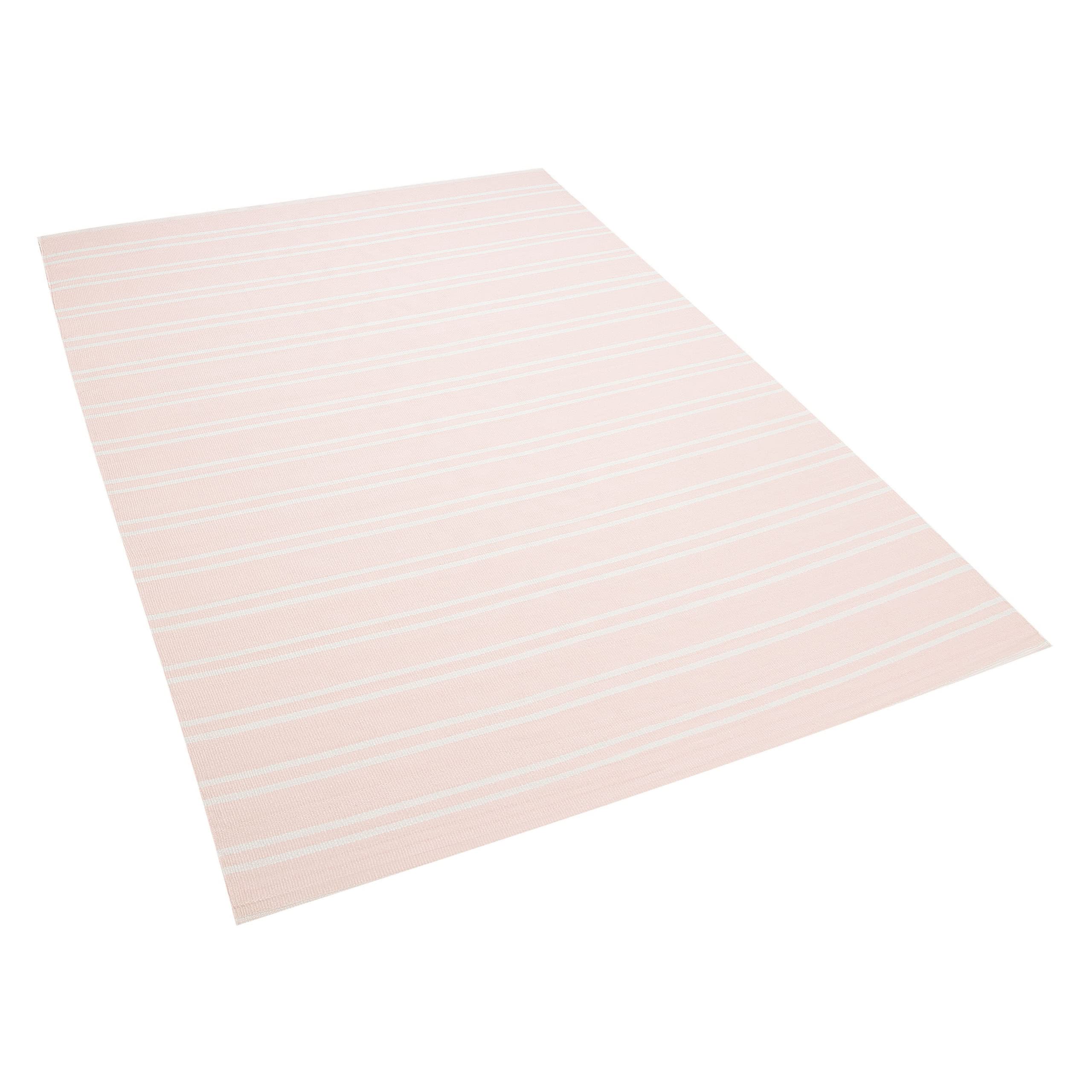 beliani-akyar-teppich-140x200-rosa-gestreift-outdoor image 4