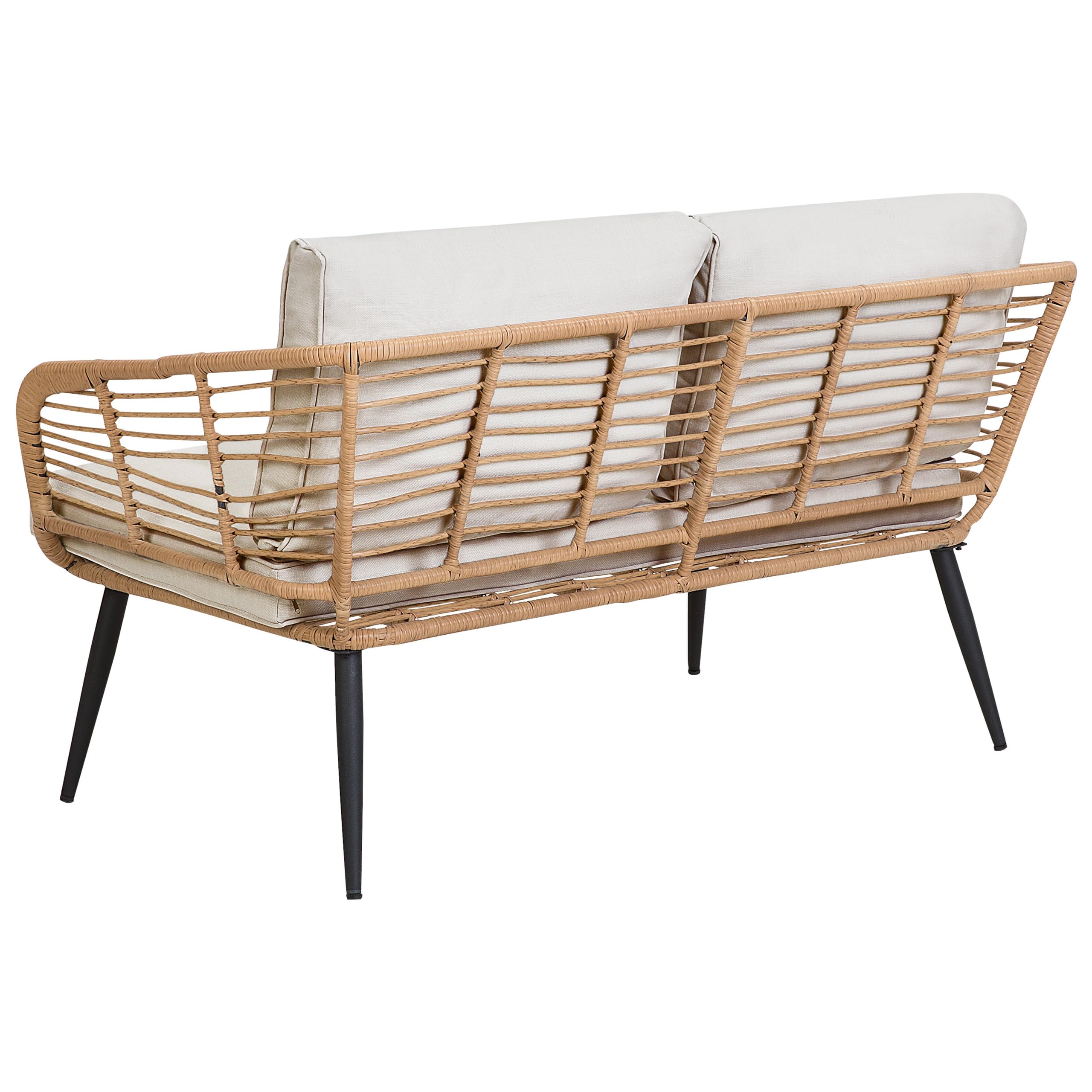 beliani-corinth-ii-gartenset-rattan-grau-4-sitzer image 6