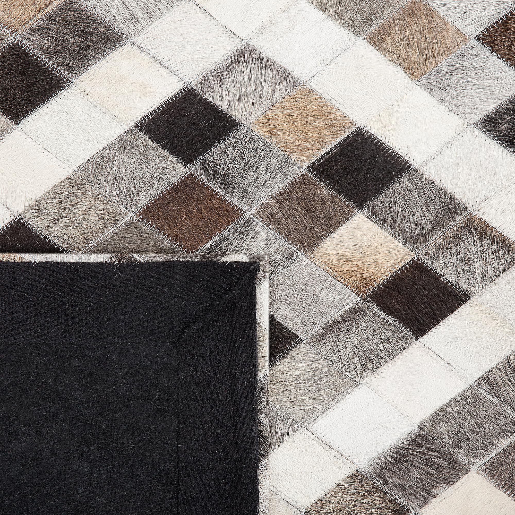 beliani-lederteppich-160x230-grau-patchwork-geometrisch-kuhfell image 6