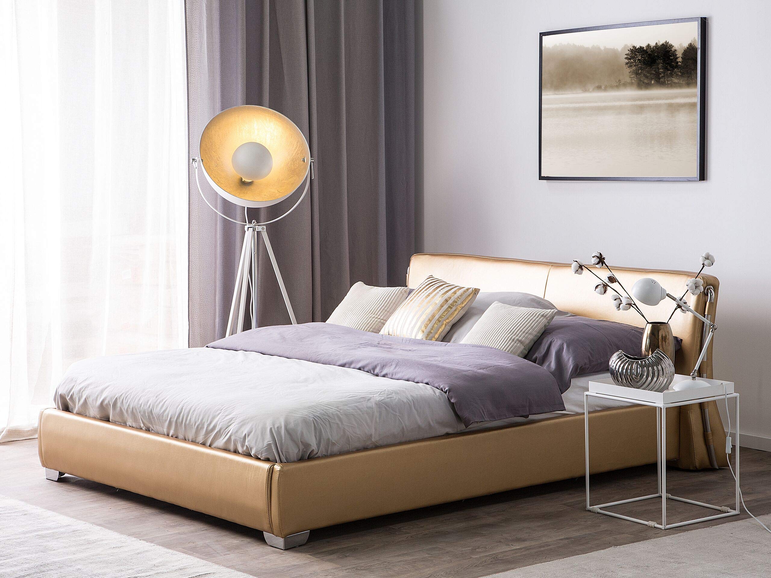 beliani-paris-lederbett-gold-140x200-chromf-e image 2