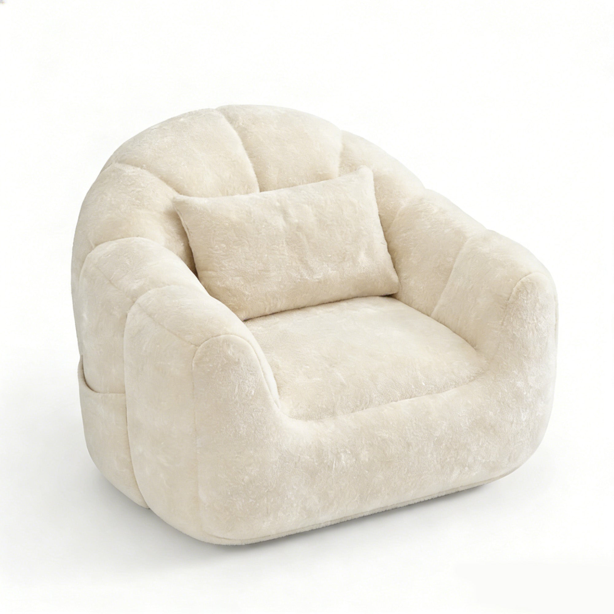 homall-sofa-sitzsack-bodensessel-grau-pl-sch-mit-memory-foam image 2