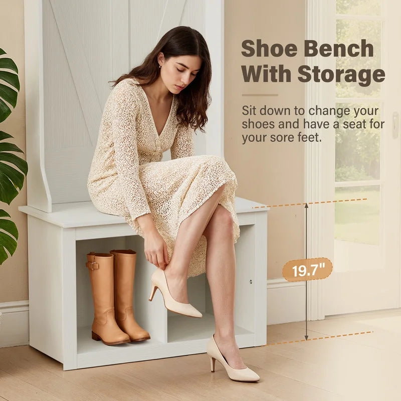 homall-shelf-garderobe-wei-mit-schuhbank-170-cm image 4