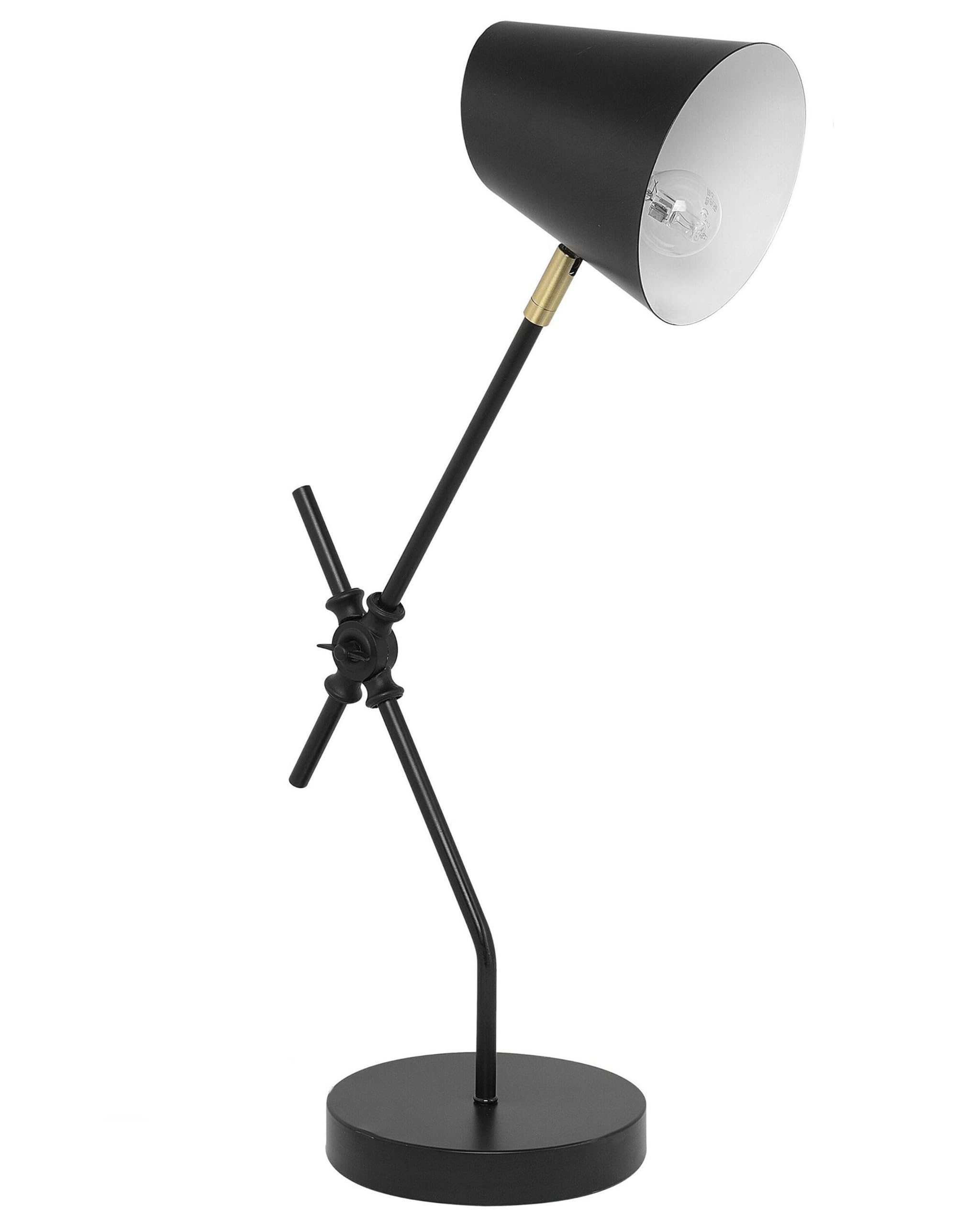 beliani-horton-tischlampe-metall-schwarz-schwenkarm-e27 image 1