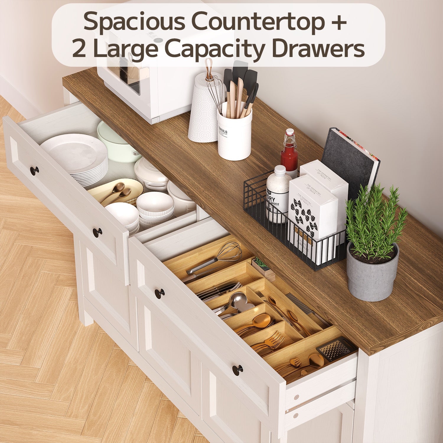 bealife-ap59-k-chenbuffet-sideboard-braun-140x40x90-mit-schubladen image 4
