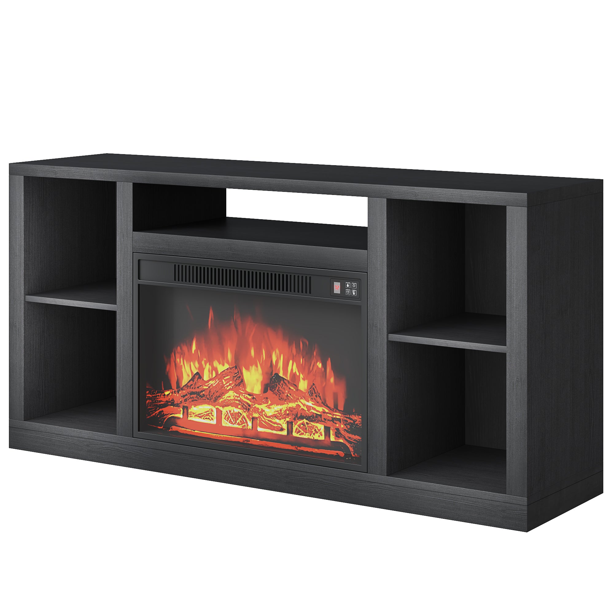 homall-tv-stand-58-zoll-mit-elektrokamin-schwarz image 3