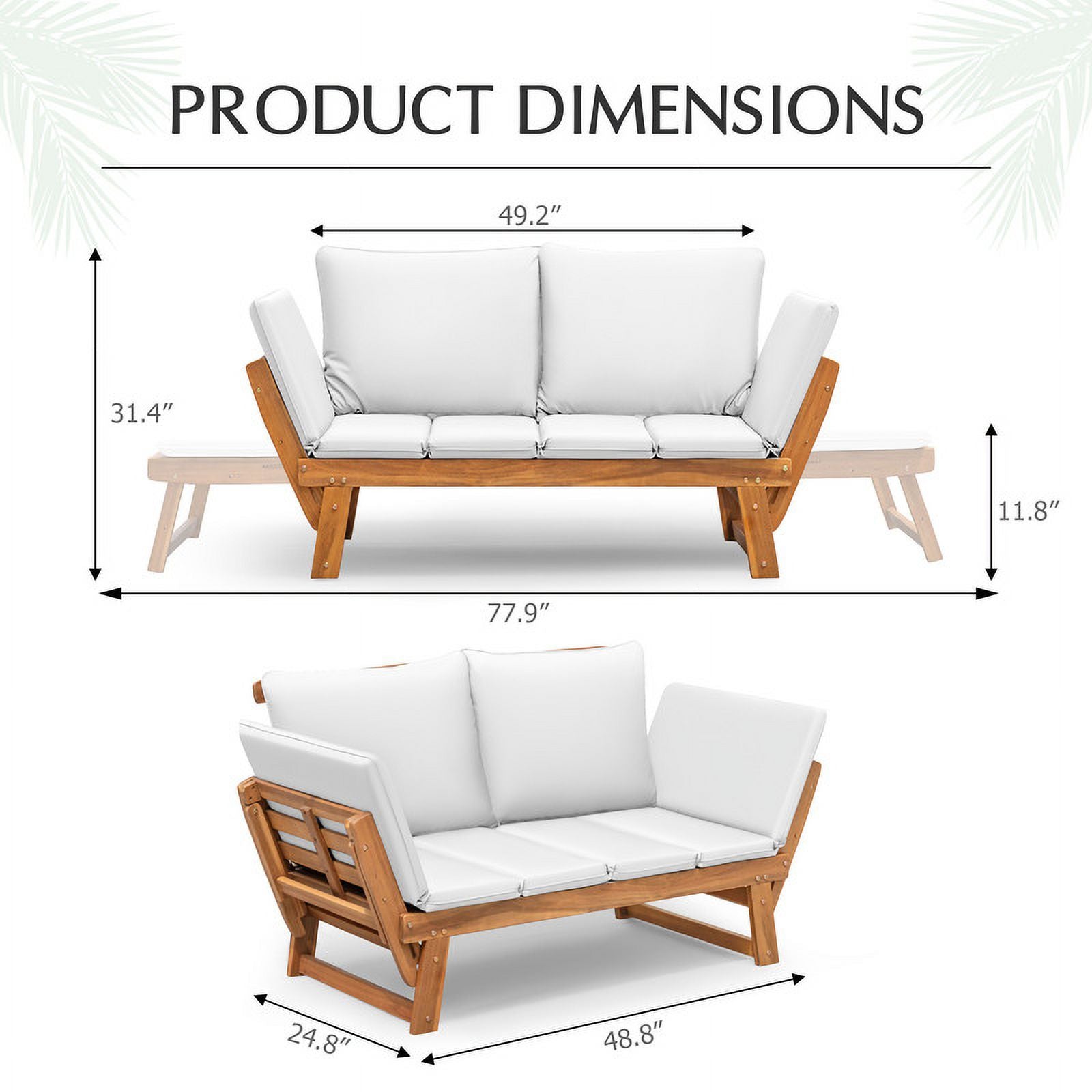 homall-patio-gartensofa-holz-daybed-grau-verstellbar-mit-kissen image 7