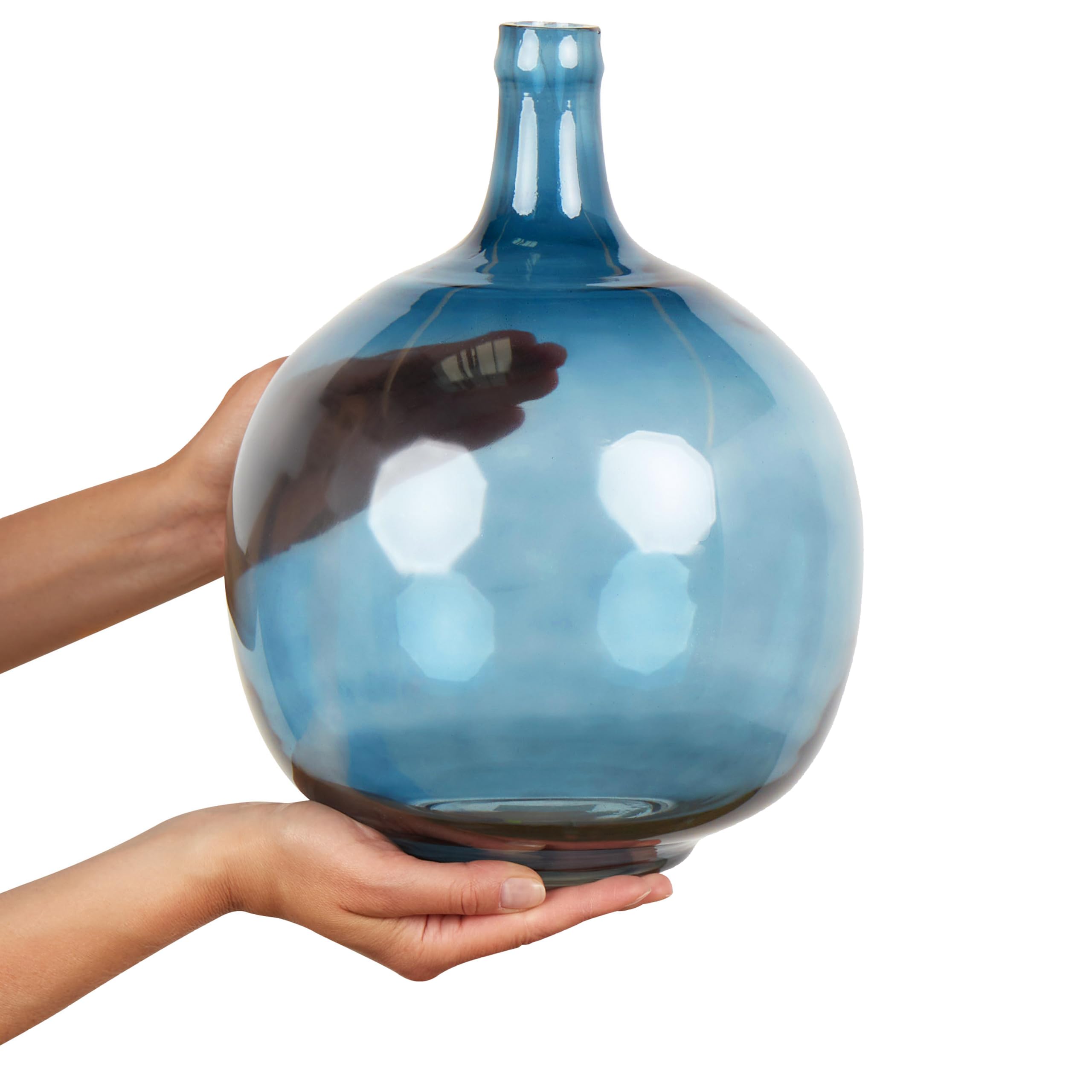 beliani-chappathi-dekovase-glas-blau-31-cm-handgefertigt image 4
