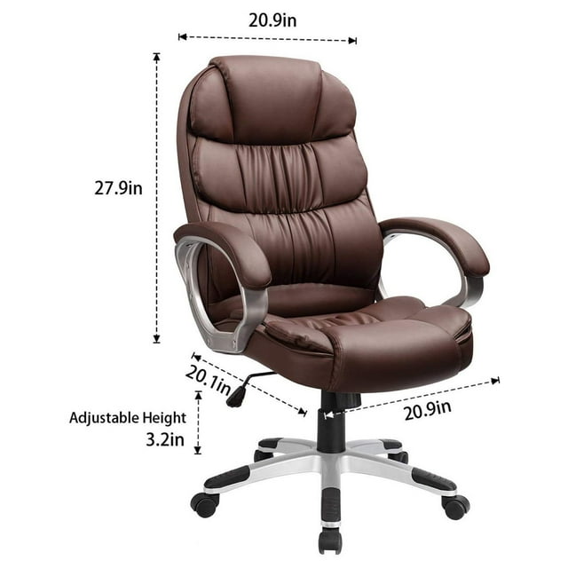 homall-office-leather-chair-chefsessel-schwarz-lordosenst-tze image 8