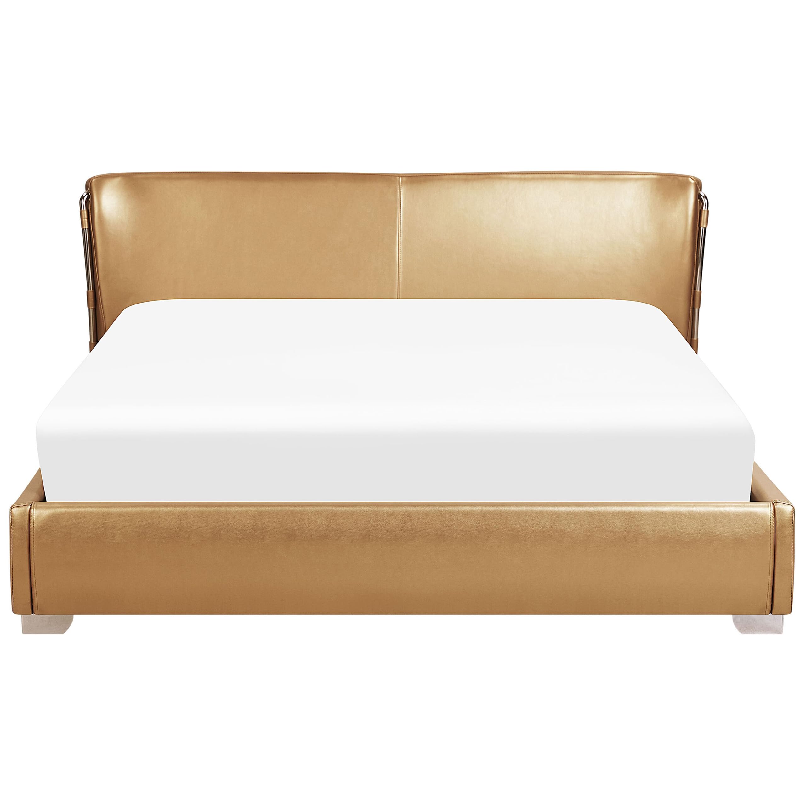 beliani-paris-lederbett-gold-180x200-led-echtleder image 5