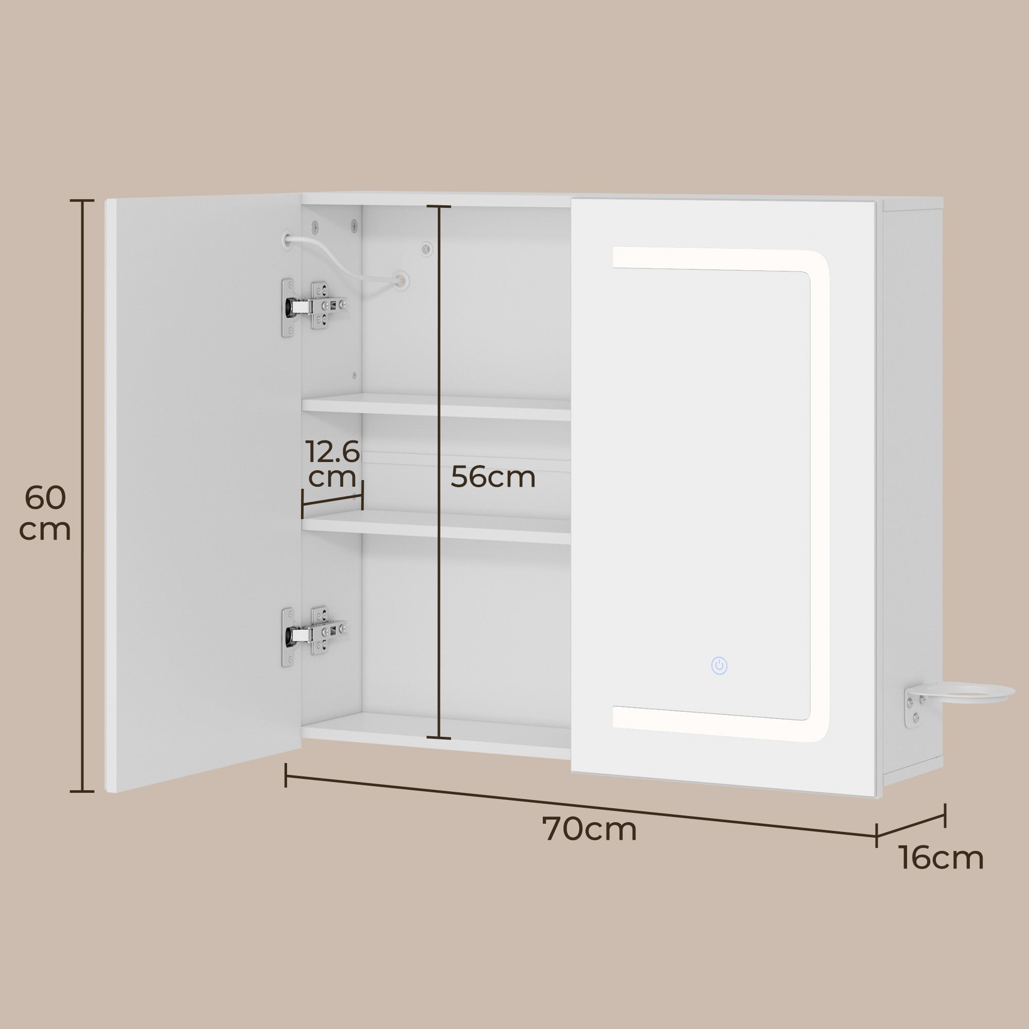 bealife-ap84-spiegelschrank-led-wei-70-cm-dimmbar-3-lichtfarben image 3