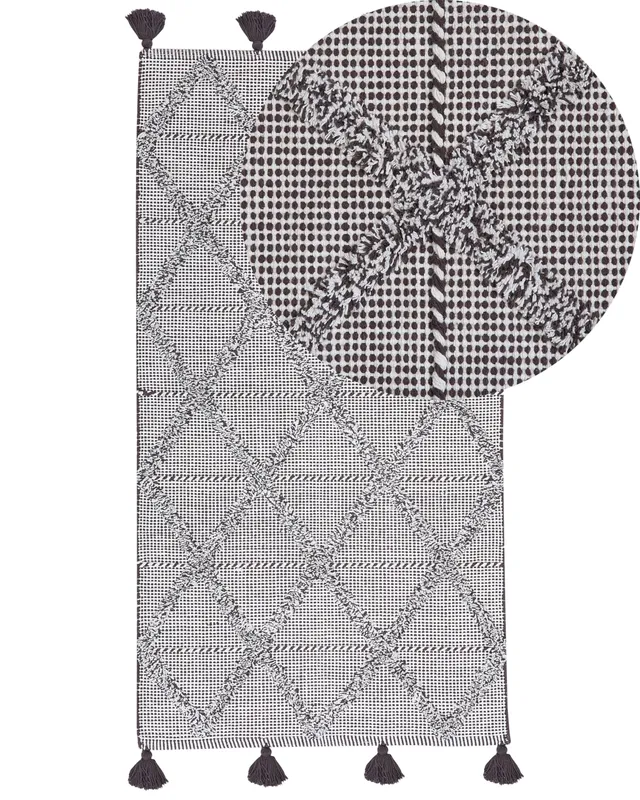 beliani-tuzla-baumwollteppich-80x150-braun-karo image 1