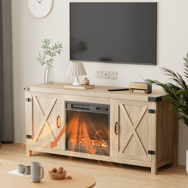 homall-tv-stand-tv-schrank-58-zoll-braun-mit-kamin image 6