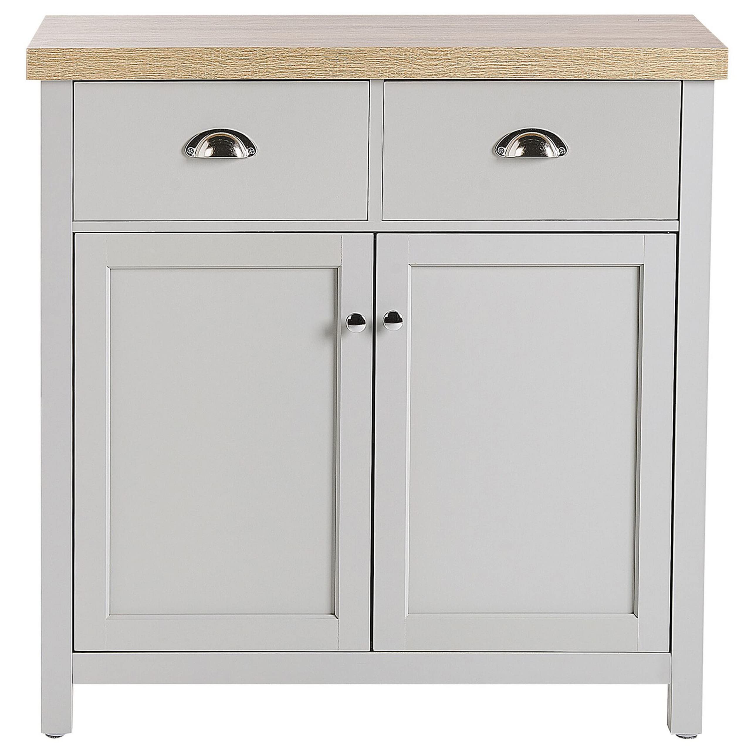 beliani-clio-sideboard-grau-kommode-2-schubladen-holz image 4