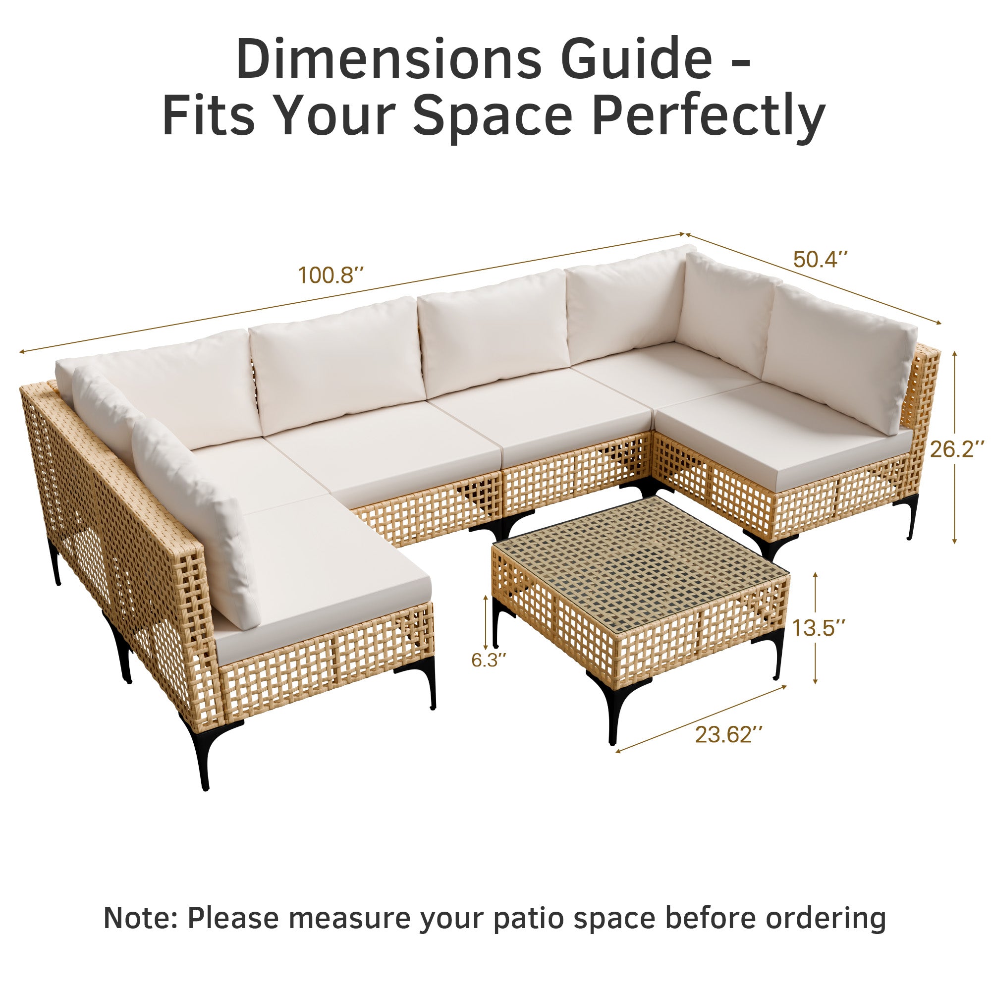 homall-patio-7-tlg-rattan-lounge-set-sofa-beige image 2