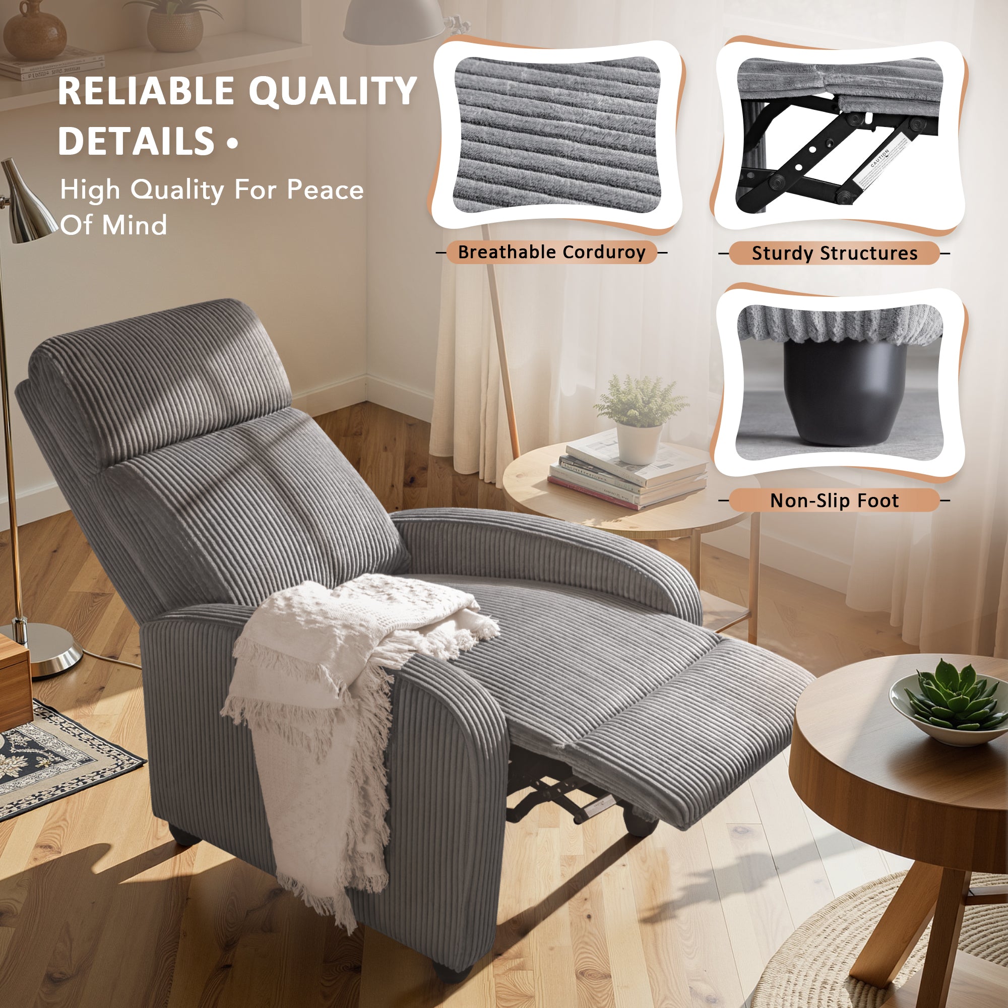 homall-recliner-chair-fernsehsessel-cord-grau-verstellbar-relax image 4