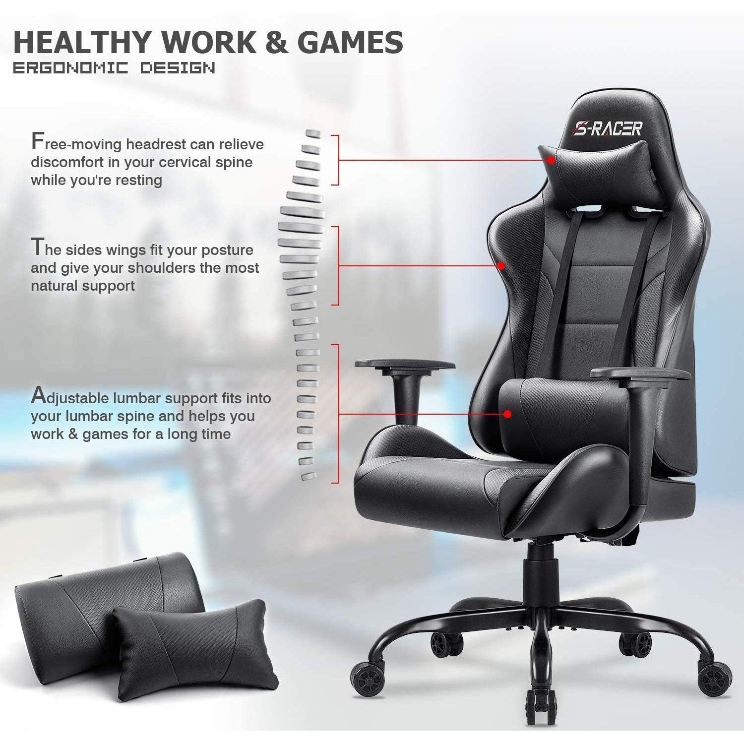 homall-gaming-chair-stuhl-schwarz-pu-leder-h-henverstellbar image 7