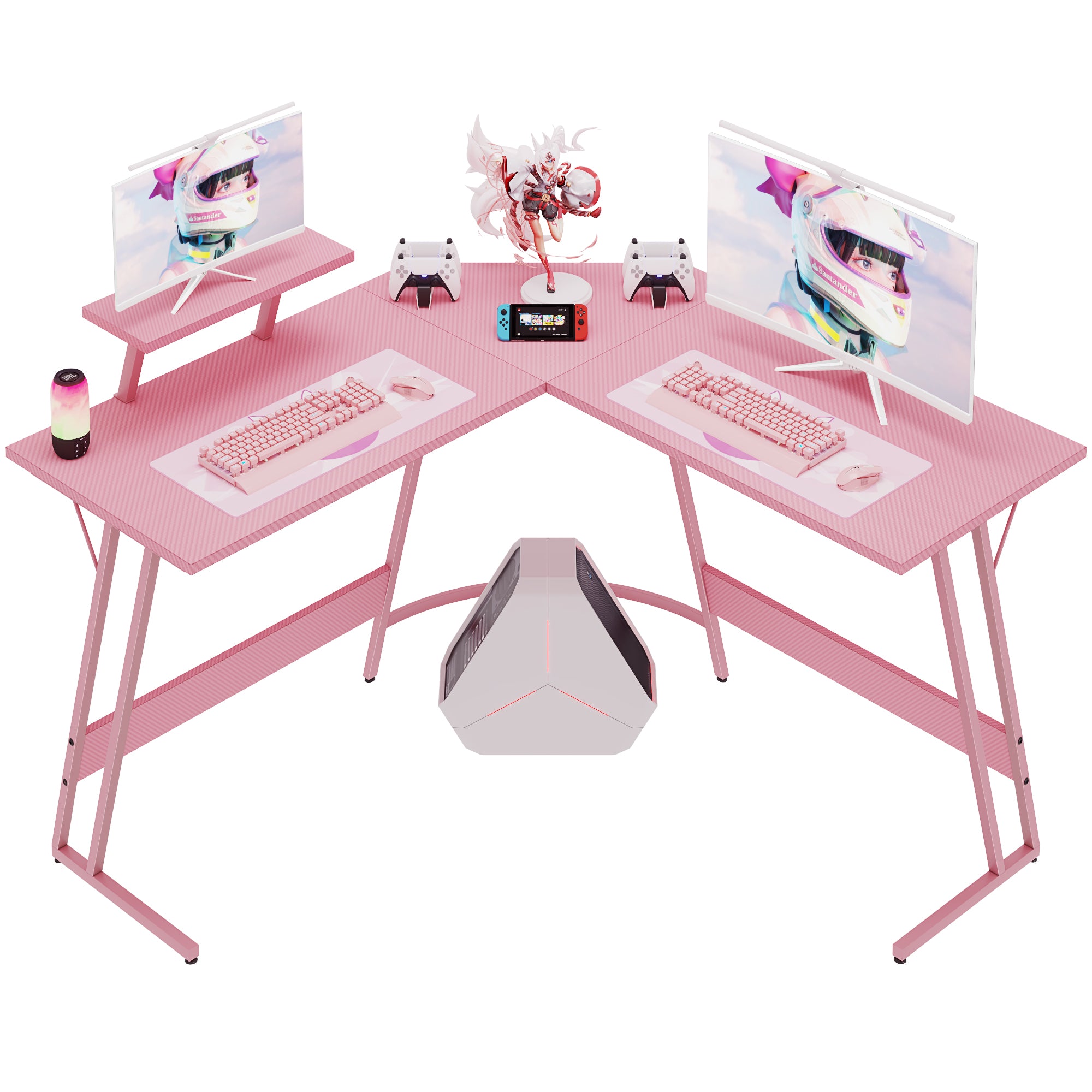 homall-gaming-desk-eck-schreibtisch-l-form-47-zoll-pink image 1