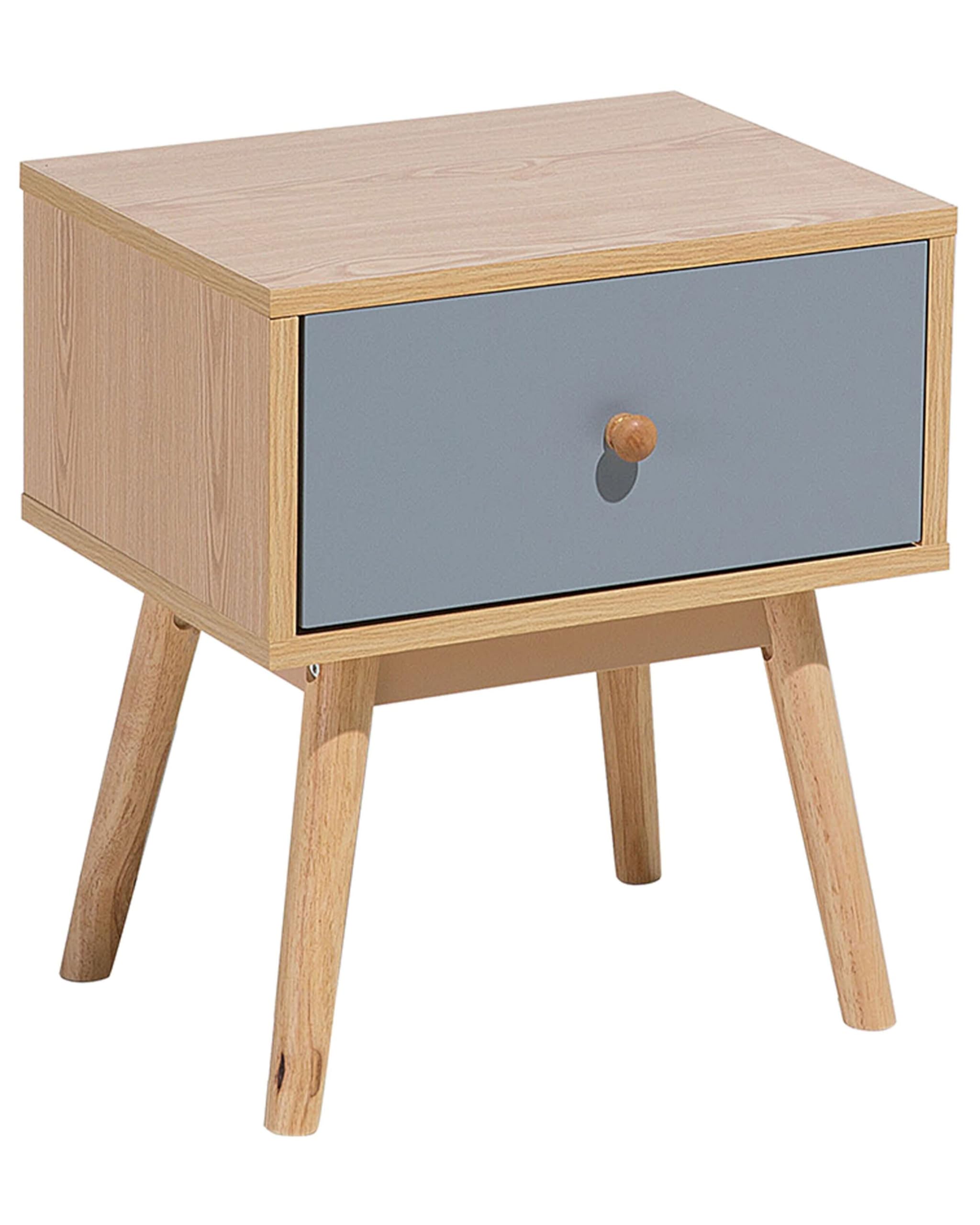 beliani-arvada-nachttisch-grau-1-schublade-holzbeine-skandinavisch image 1