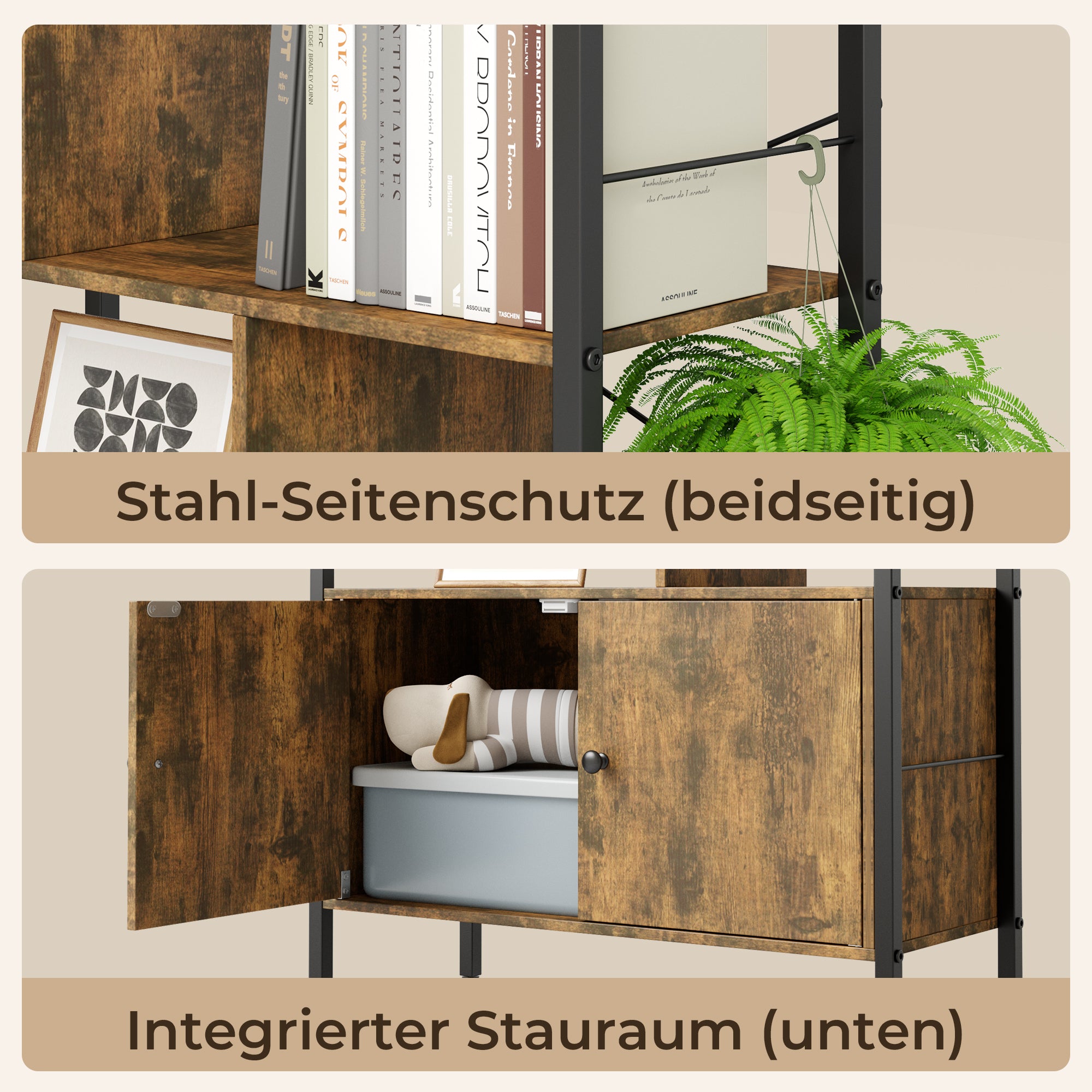 bealife-fs28-b-cherregal-mit-schrank-braun-industrial image 6