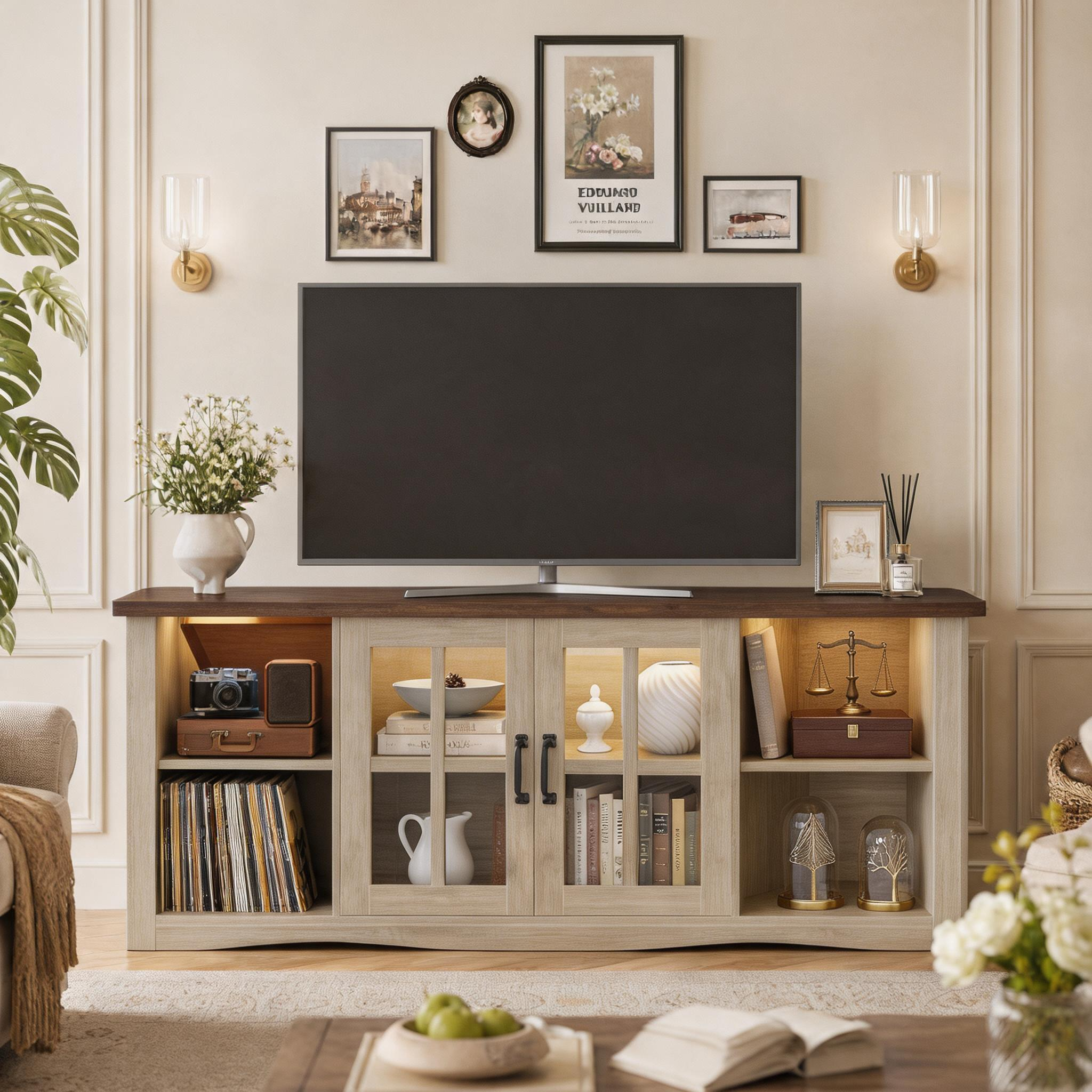 homall-tv-stand-tv-schrank-schwarz-65-zoll-mit-led image 2