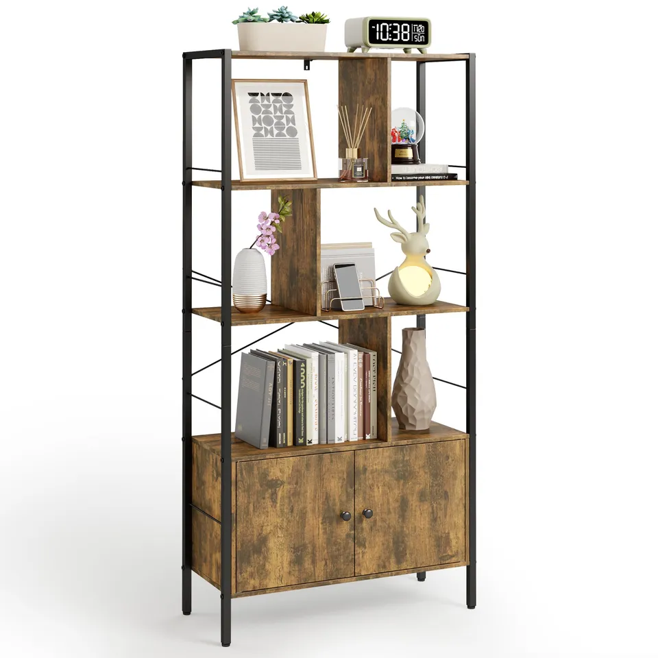 bealife-fs28-b-cherregal-mit-schrank-braun-industrial image 1