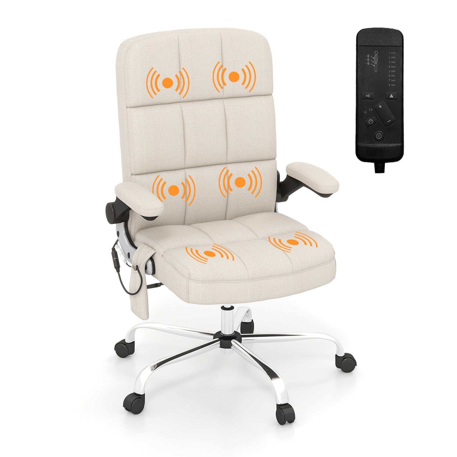 homall-office-b-rostuhl-stoff-mit-massagefunktion-grau image 5
