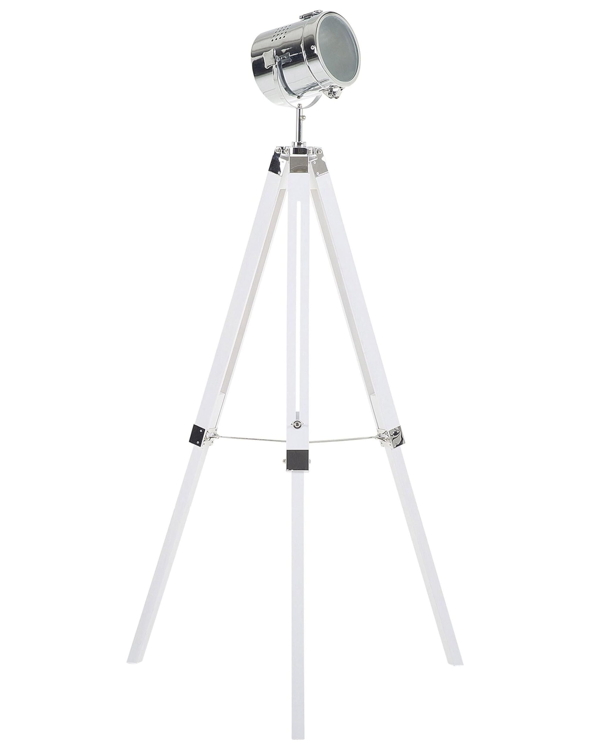 beliani-alzette-stehleuchte-wei-metall-stativ-e14-verstellbar image 1