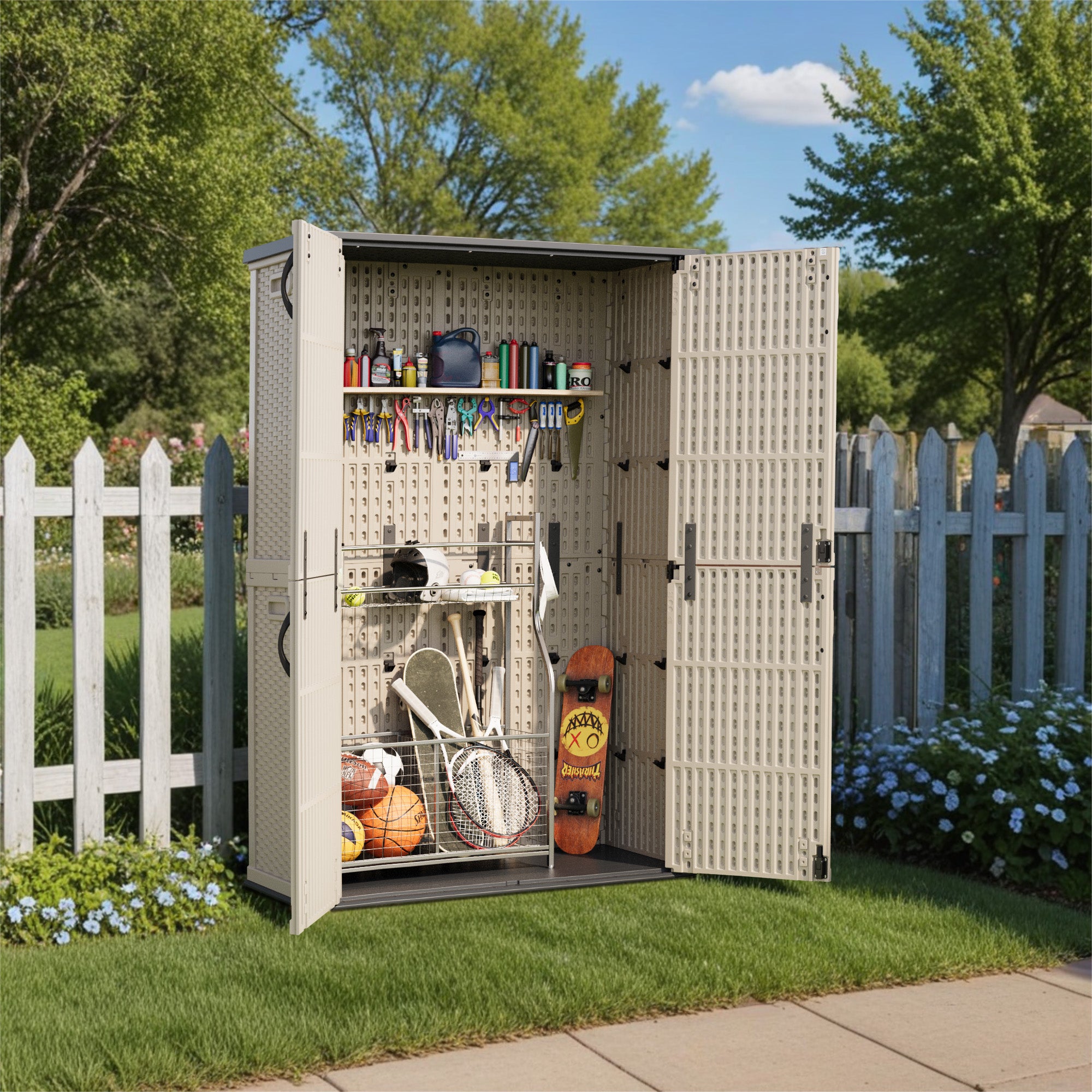 homall-metal-shed-gartenschrank-50-cu-ft-beige-wasserdicht image 3