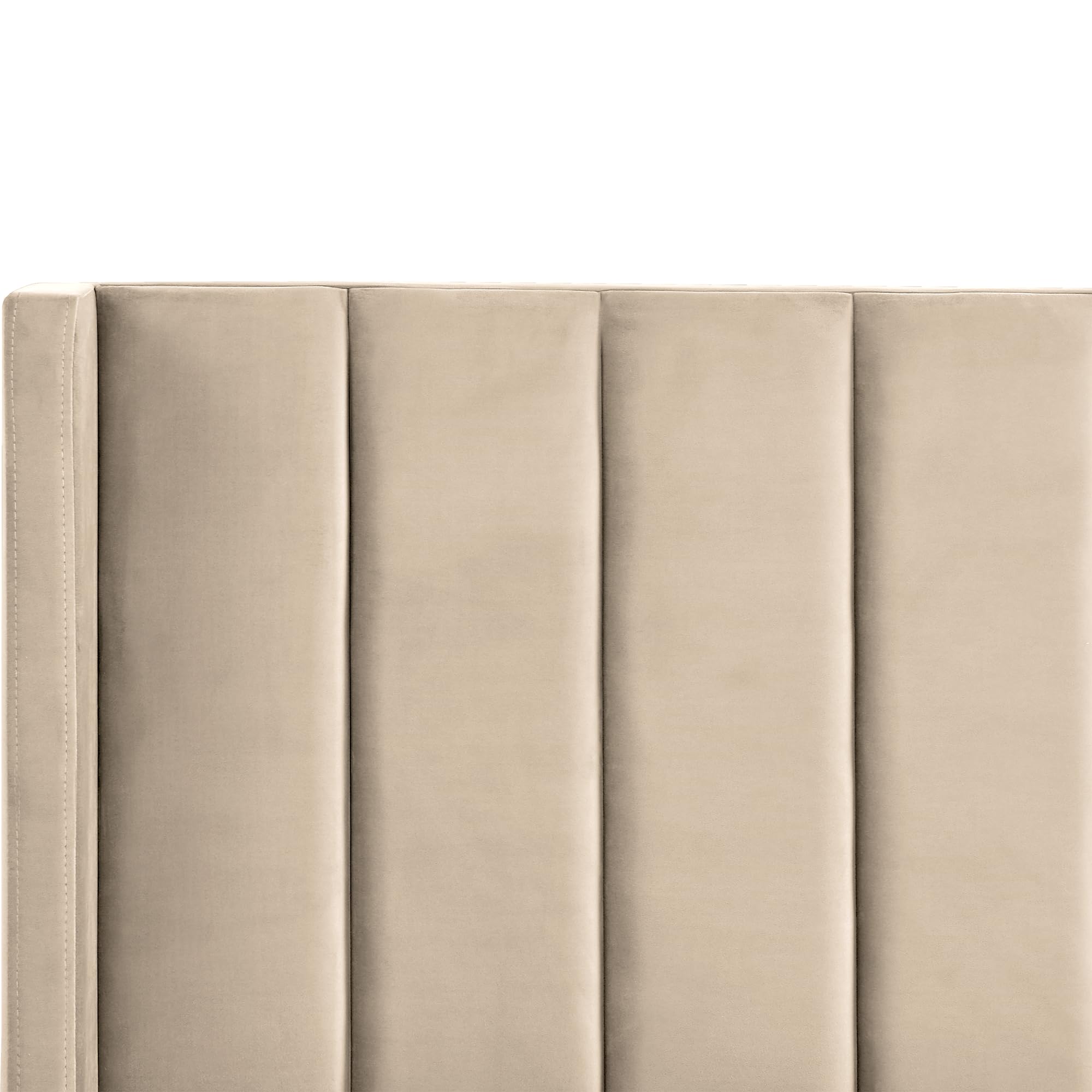 beliani-villette-samtbett-140x200-beige-hohes-kopfteil image 7