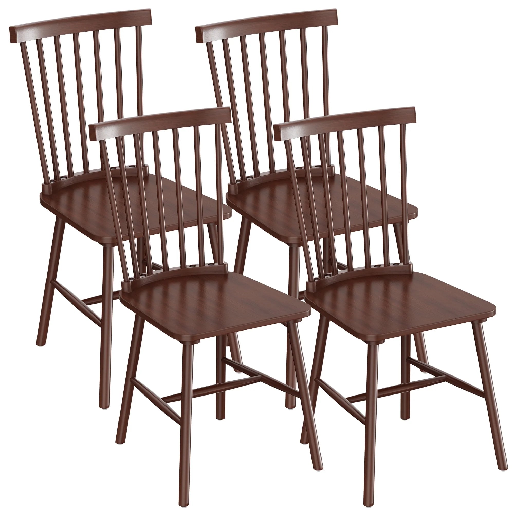 homall-modern-dining-chair-windsor-holzstuhl-4er-braun image 3